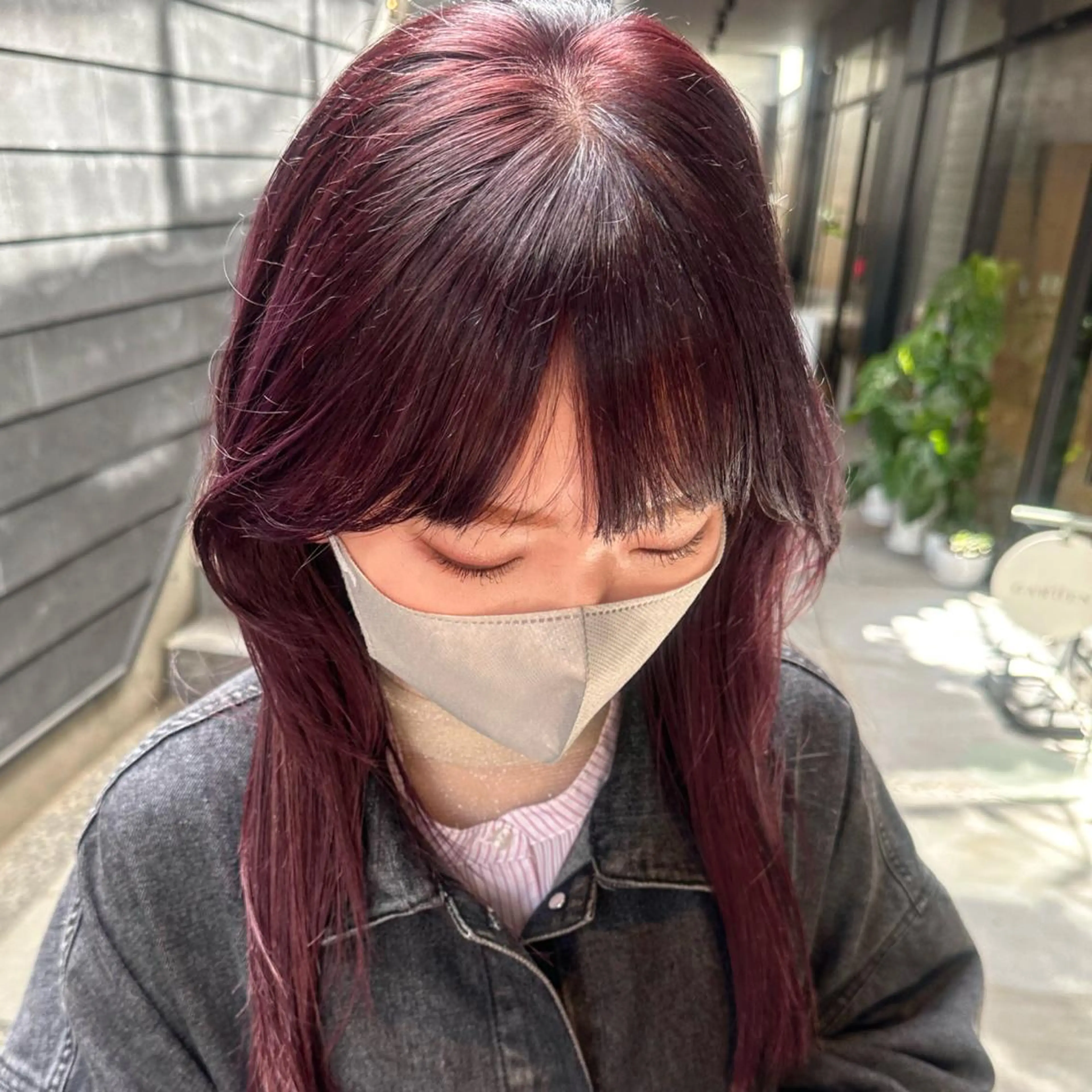 ショート カラー ブリーチ ダブルカラー ブリーチなしカラー ピンクカラー ピンクパープル ボブ/レイヤー/ニュ アンスパーマ/小夏のヘアスタイル