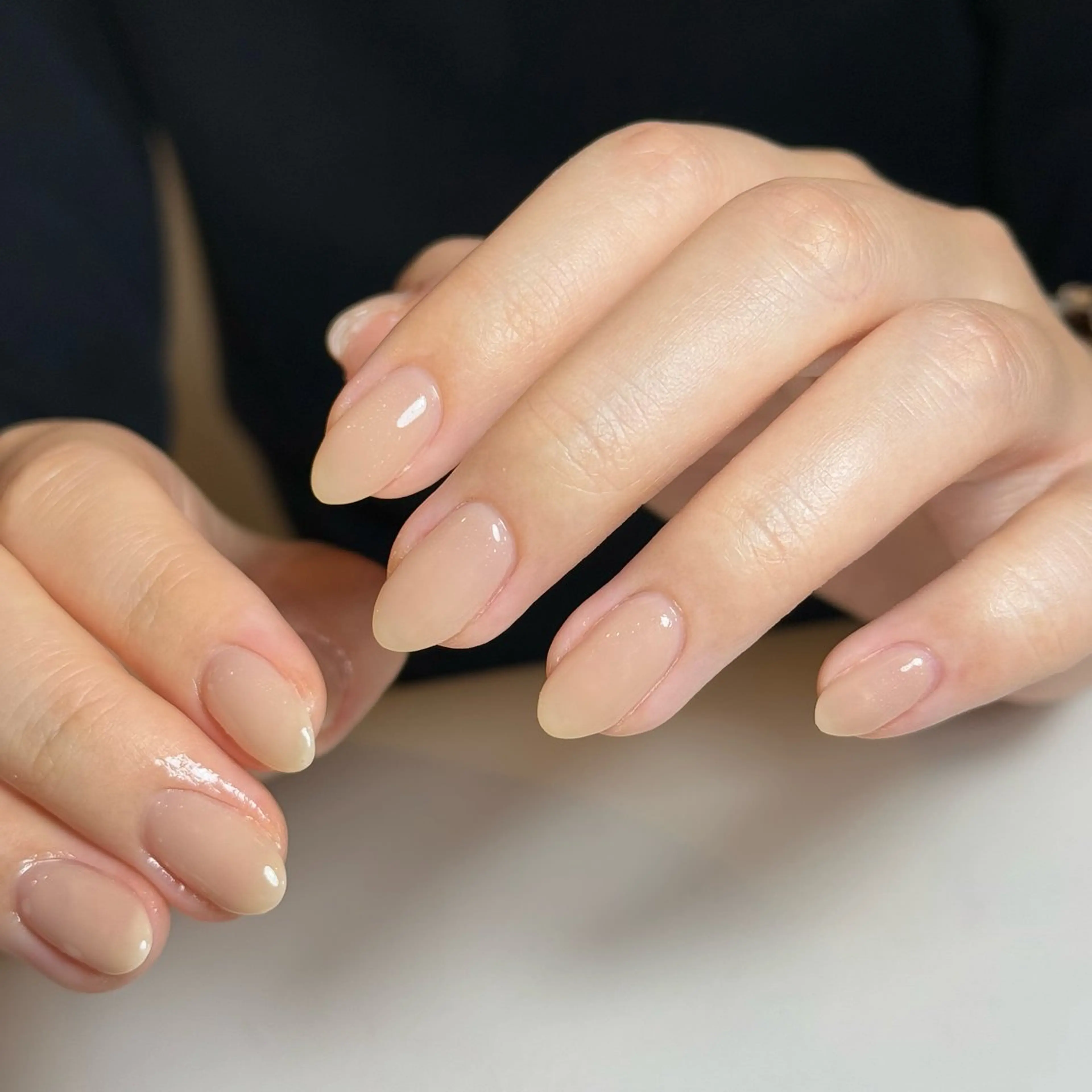 ネイル チークネイル フレンチネイル グラデーション キラキラネイル 韓国ネイル ハンドネイル Risa_ Nailのネイルデザイン