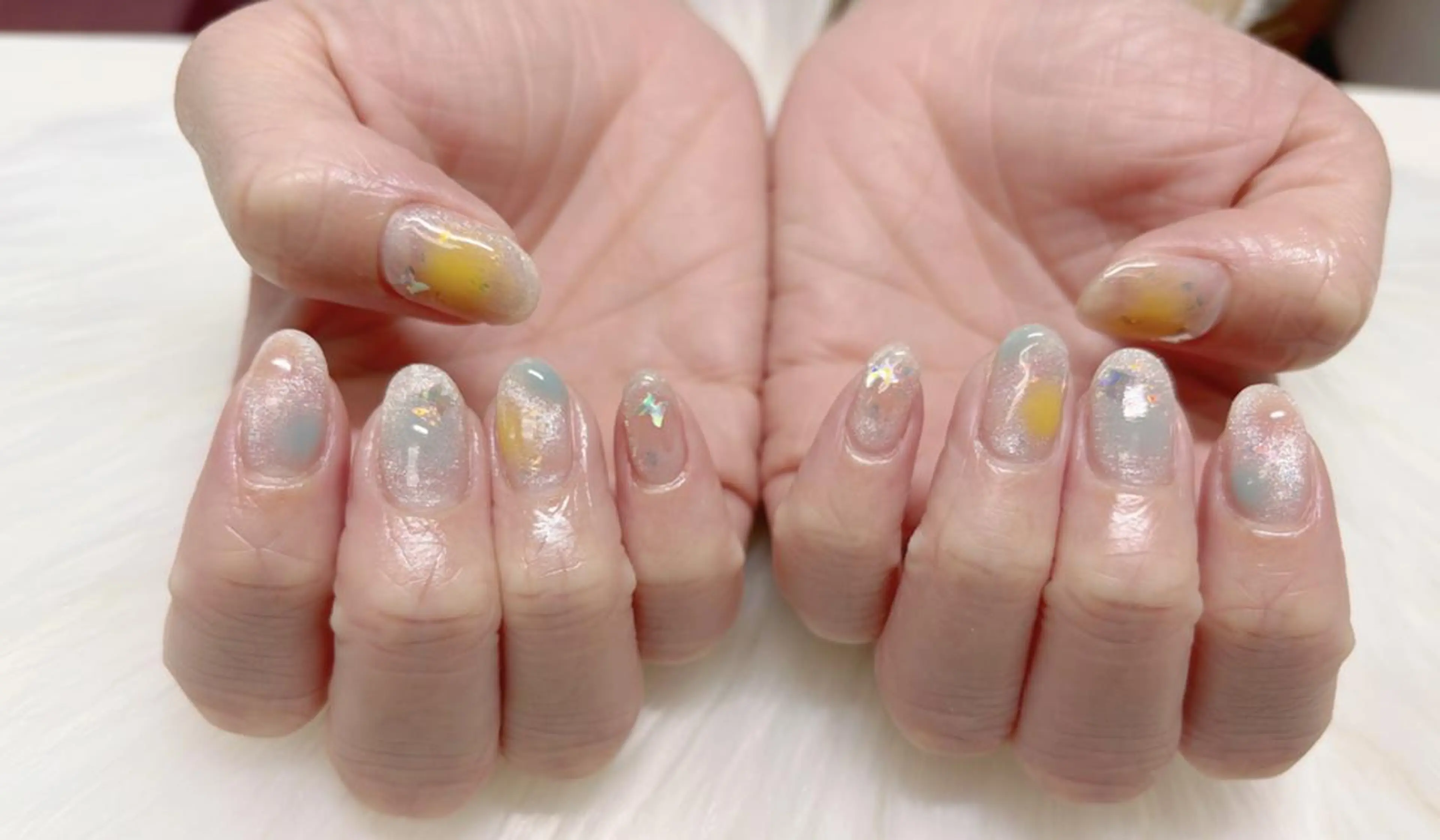 ネイル アートネイル 長さ出し ジェルネイル 持ち込み パラジェル リラネイル すみれのネイルデザイン