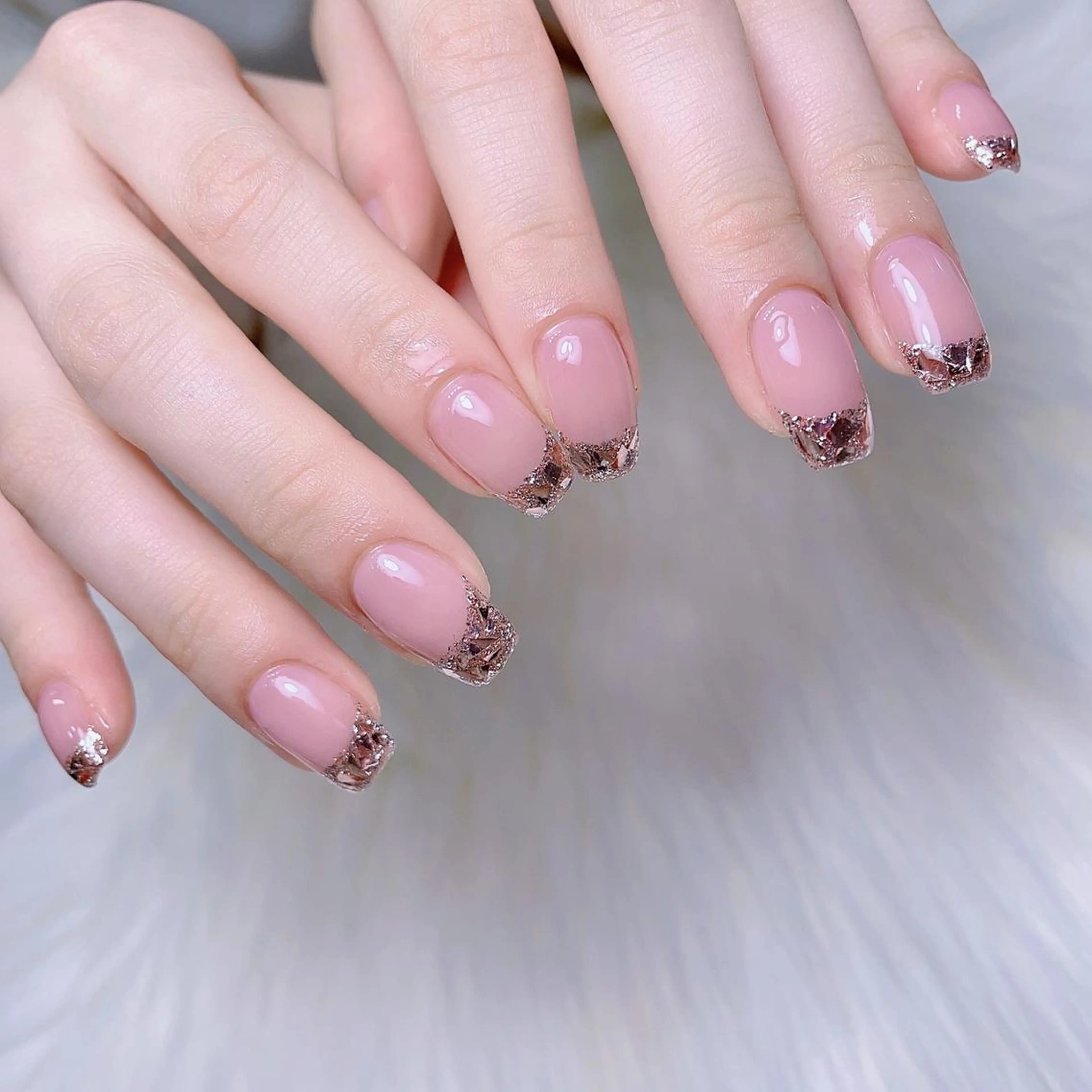 🩶ガラスフレンチorミラーフレンチ「初回ご来店ソフトジェルオフ無料」の写真