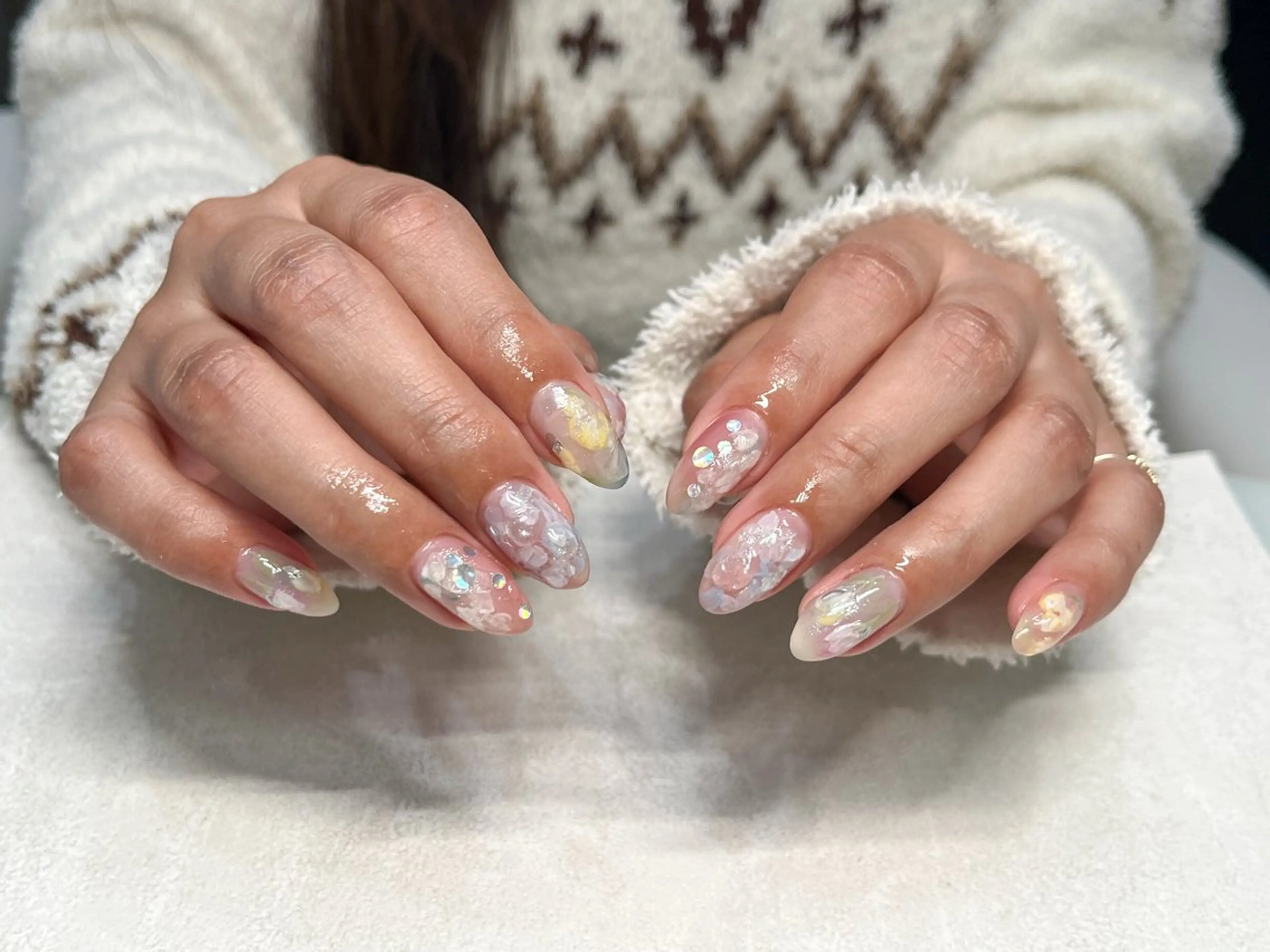 ネイル アートネイル マグネットネイル ニュアンスネイル シンプルネイル 春ネイル MAO / 香椎/美フォルムのネイルデザイン