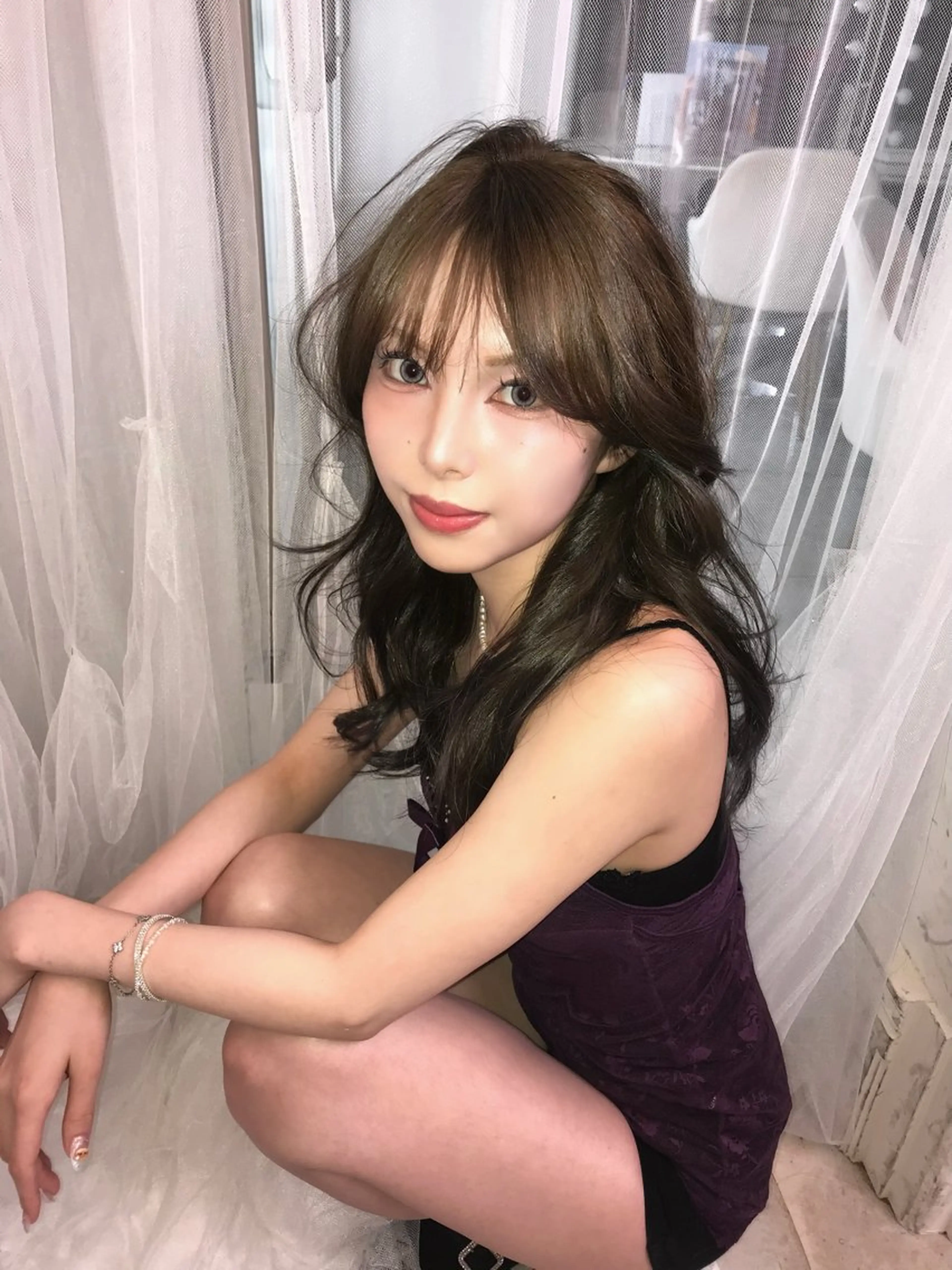 ロング カラー ヘアカラー トリートメント ヘッドスパ ヘアセット HARUNA/原宿/ デザイン/カットのヘアスタイル