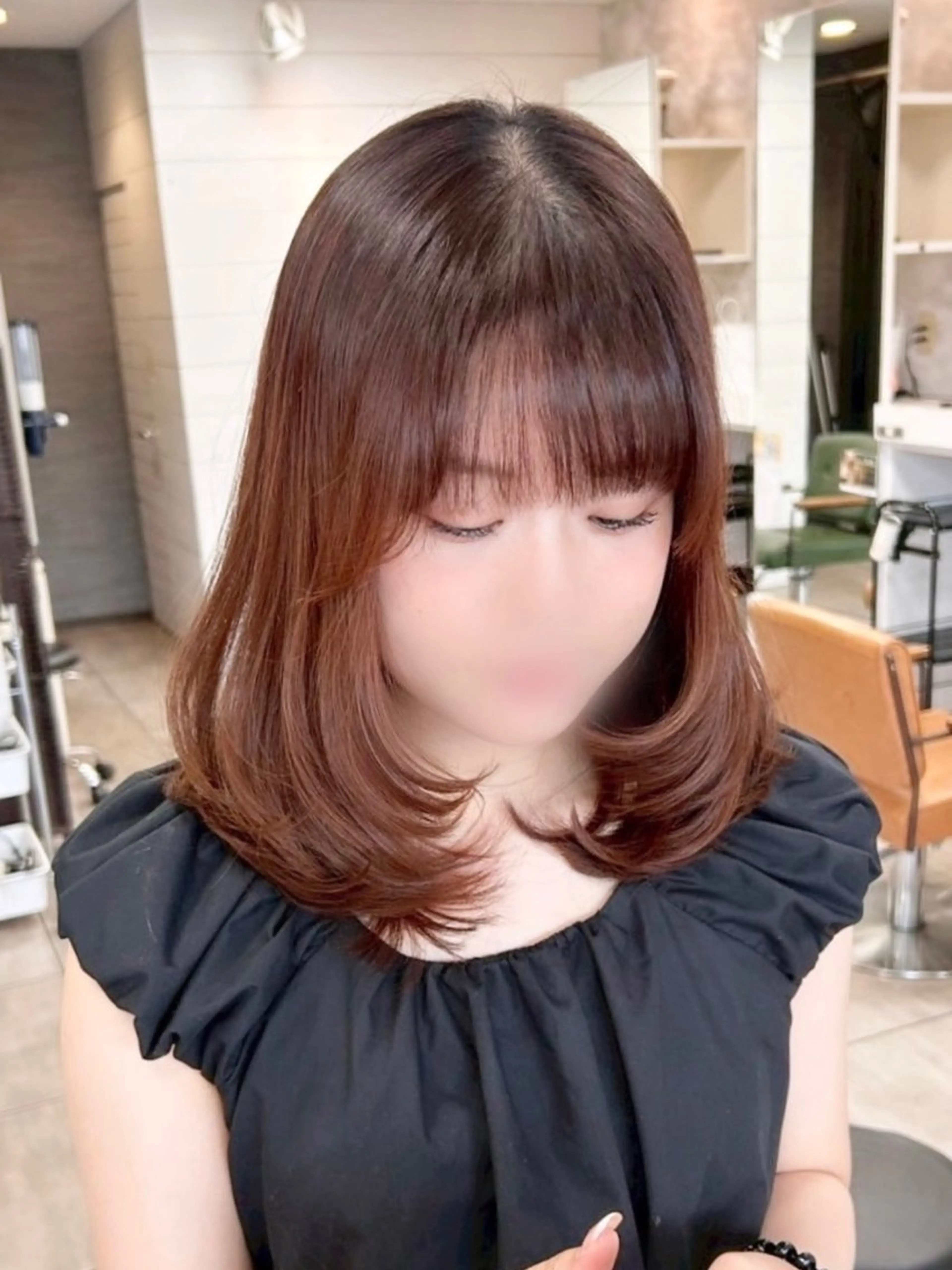 ミディアム レイヤーカット カット 🫧艶髪カラー🫧 森本くるみのヘアスタイル