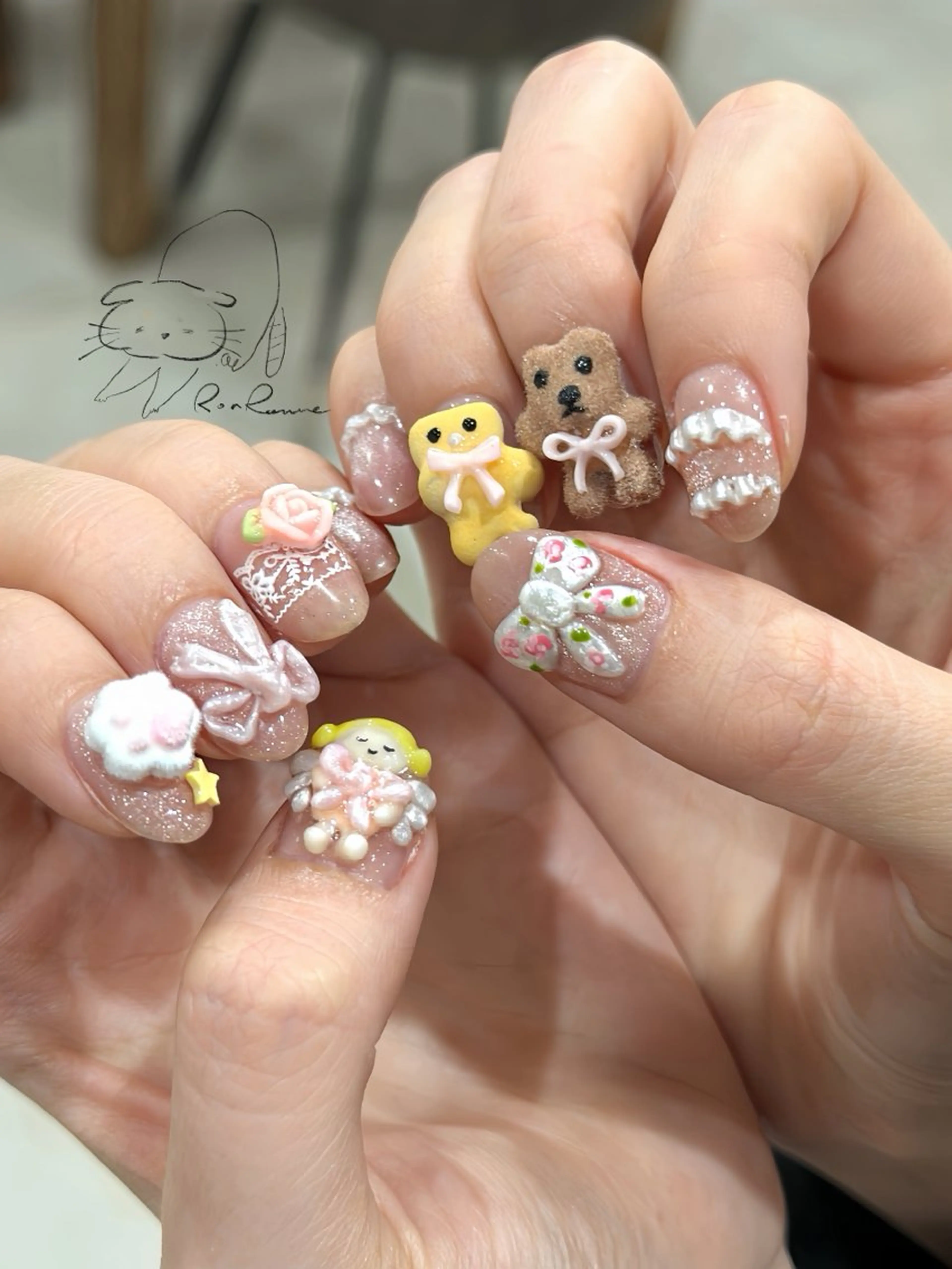 ネイル オーロラネイル 長さ出し フレンチネイル ジェルネイル ミラーネイル ハンドネイル Cho Artネイル所属・ronronne .のネイルデザイン