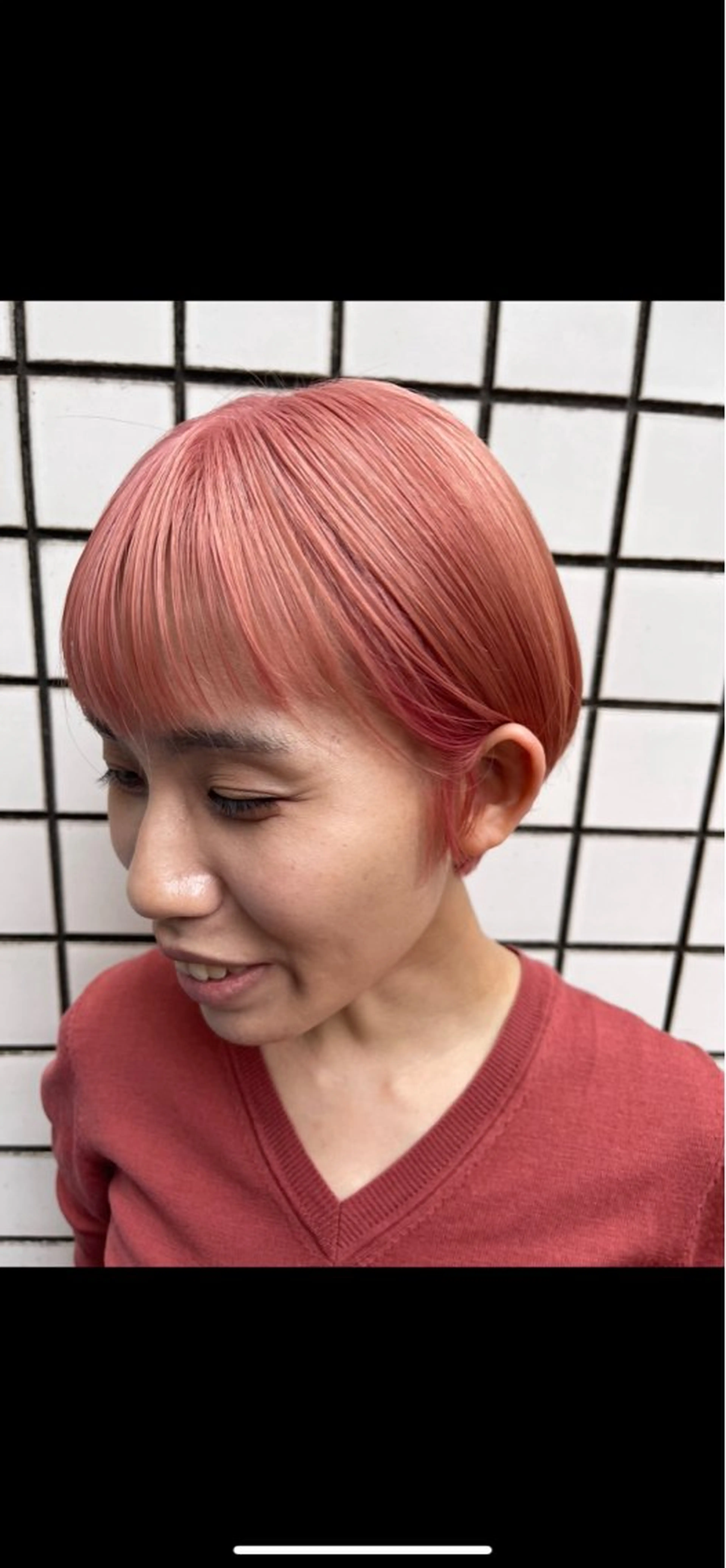 ショート カラー ダブルカラー ピンクカラー 篠崎 佑季のヘアスタイル