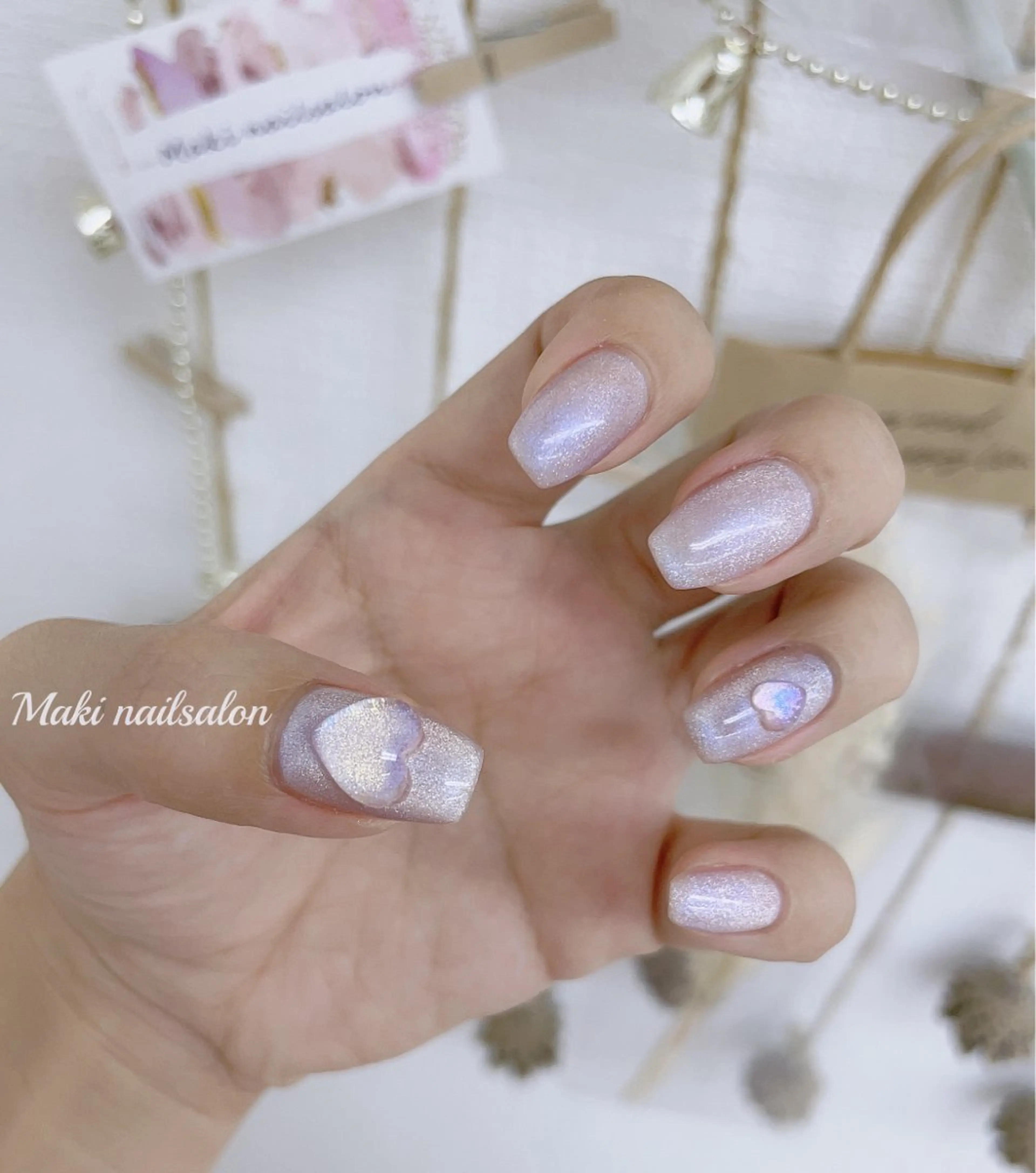 ネイル ハート ハンドネイル マキ ネイルサロンのネイルデザイン