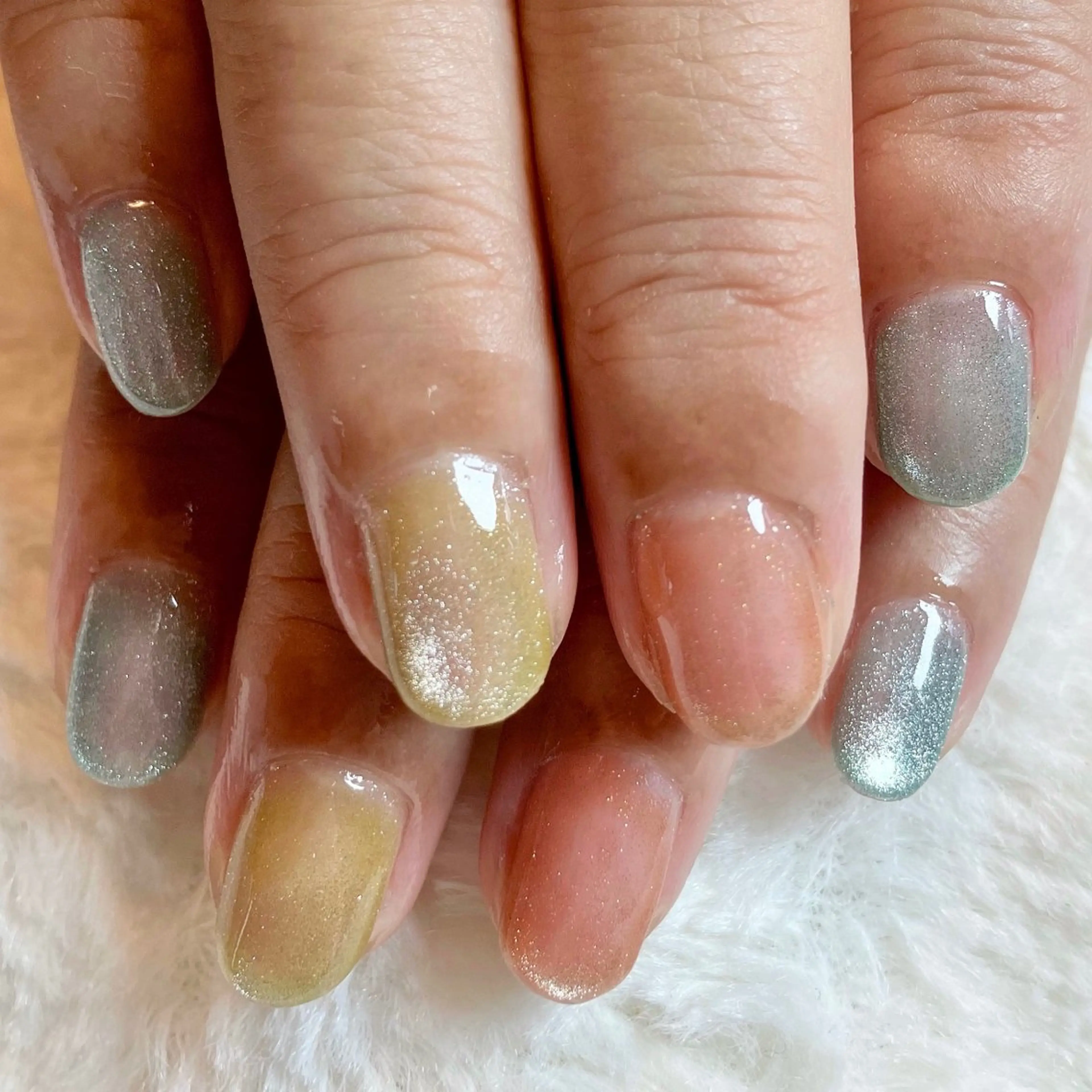 ネイル ラメ(グリッター) マグネットネイル マグネットワンカラー ワンカラーネイル Lelole 🫧マグネット🫧のネイルデザイン