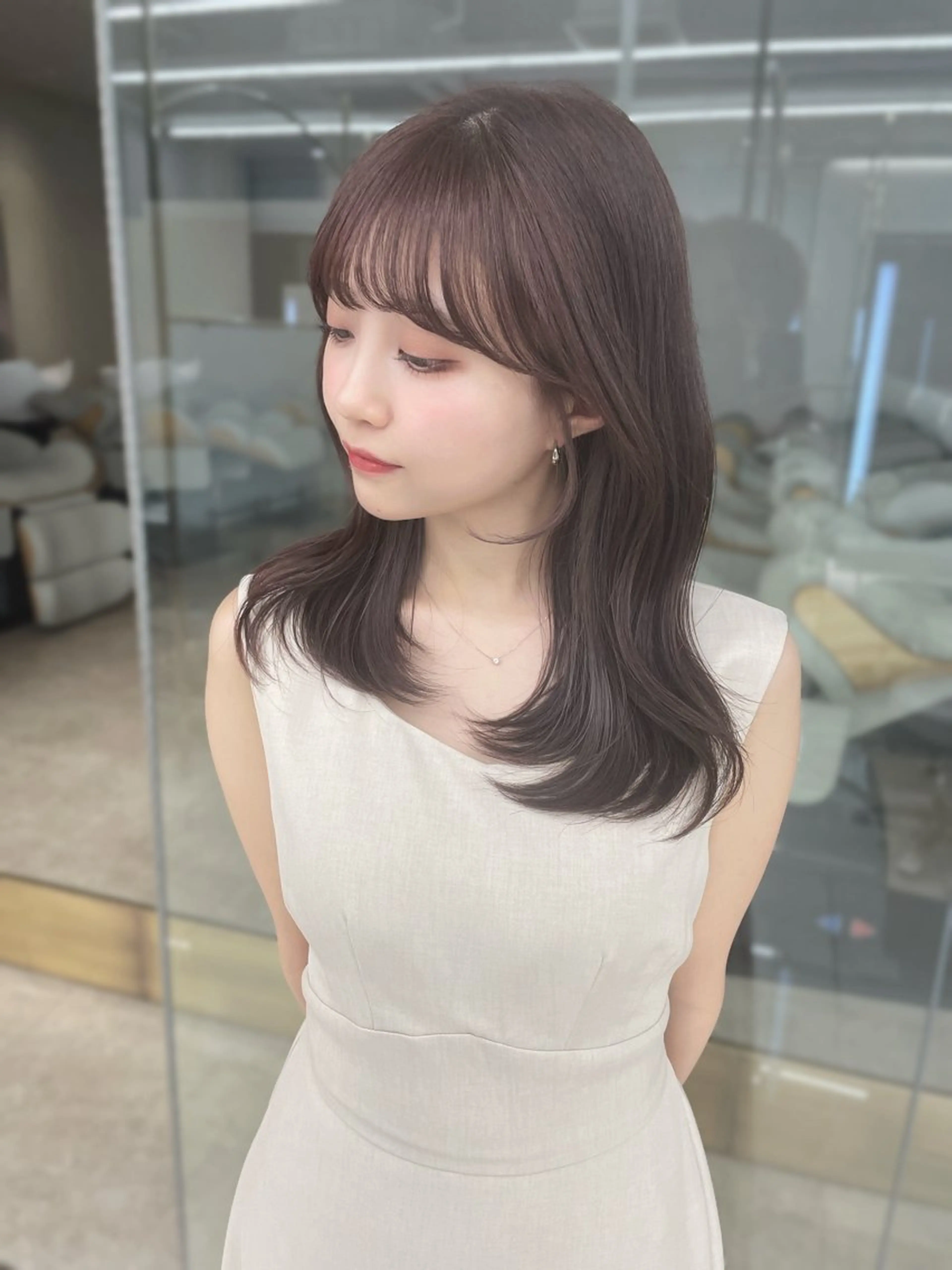 ミディアム カラー カット COA GINZA 空也/前髪/顔まわりのヘアスタイル