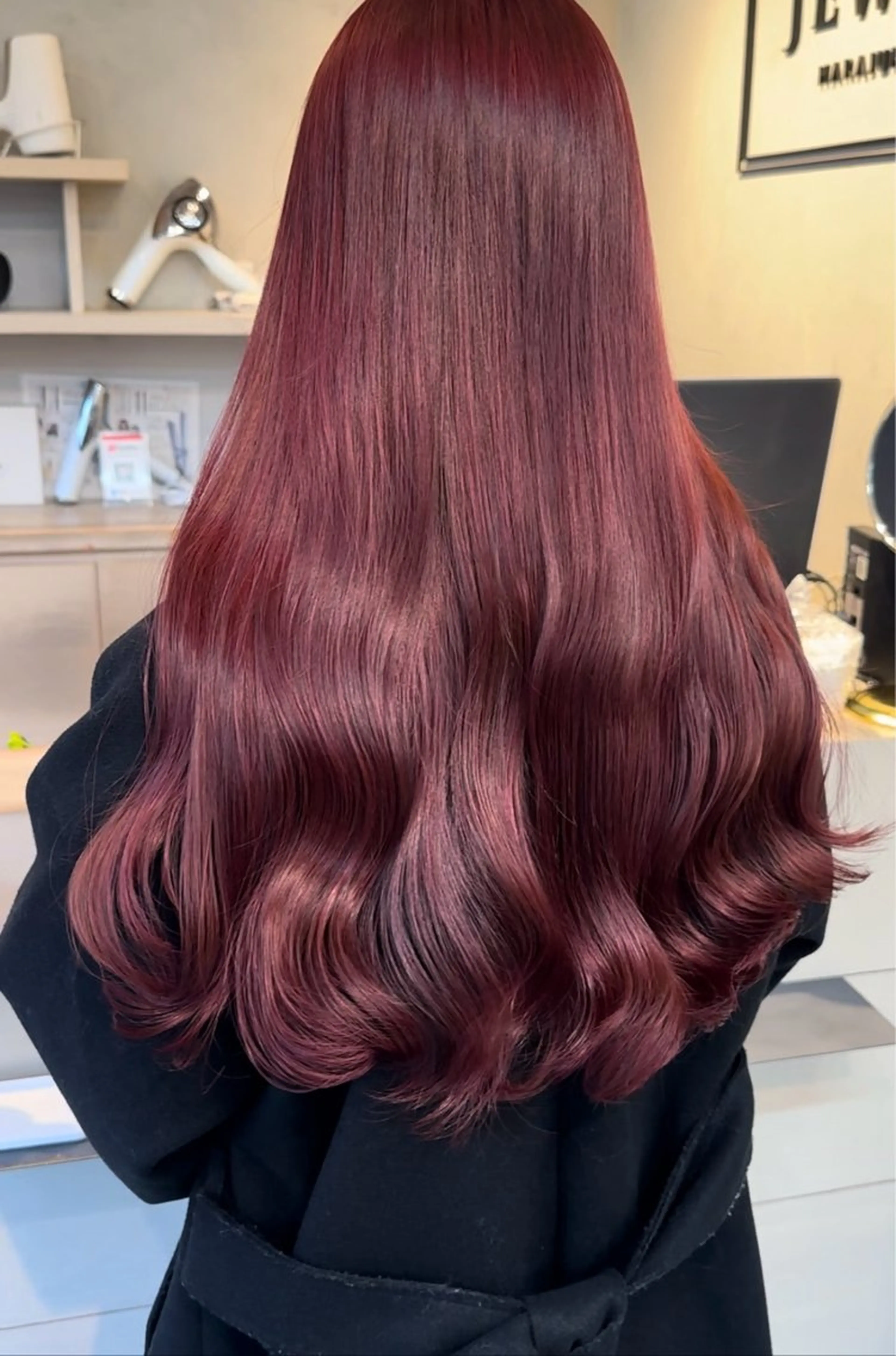 ロング カラー ブリーチ ブリーチなしカラー ピンクカラー JEWIL SHIBUYAのヘアスタイル