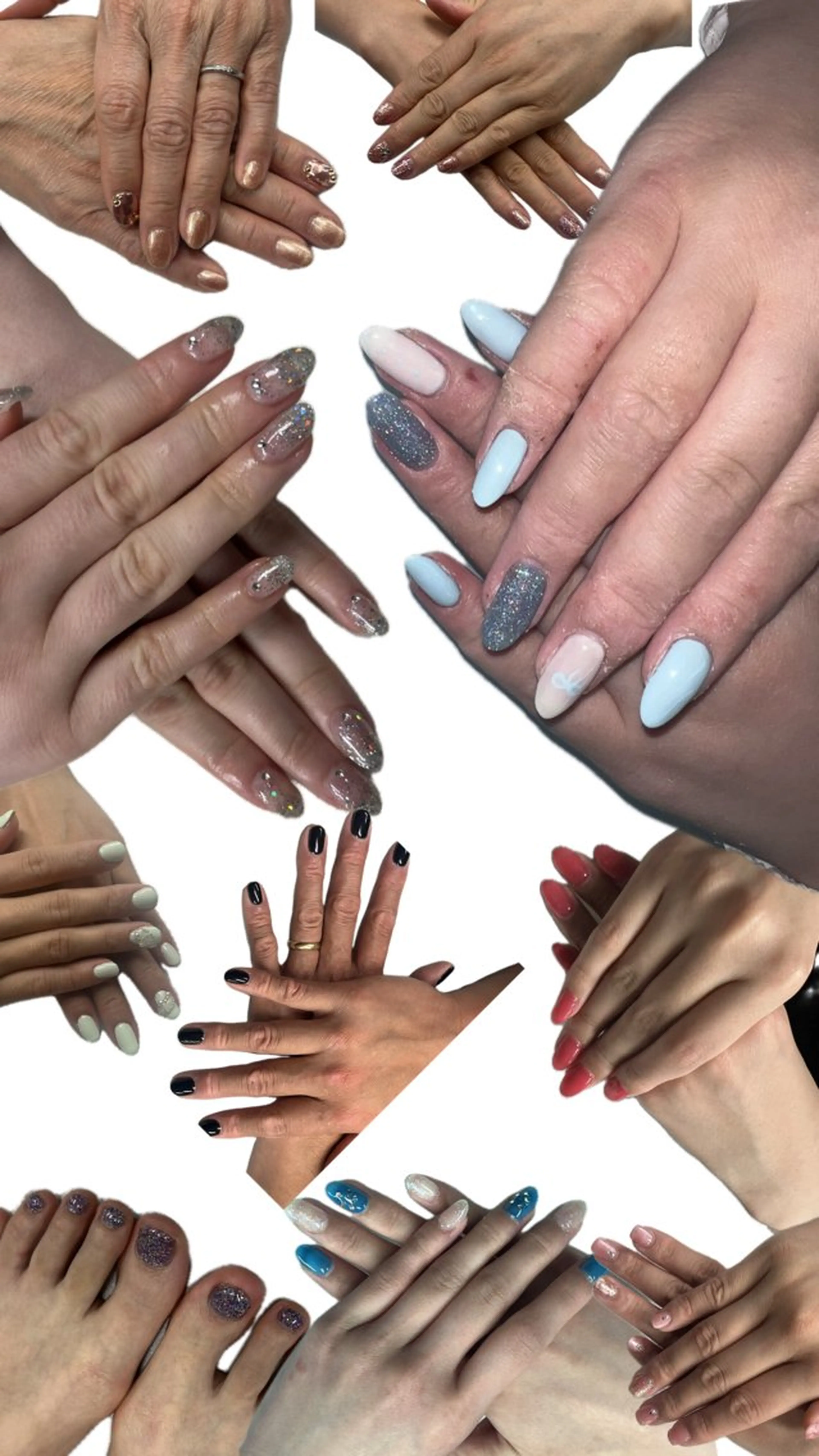 ネイル アートネイル グラデーション ラメ(グリッター) ラメグラデーション ワンカラーネイル あお ジュニアネイリストのネイルデザイン