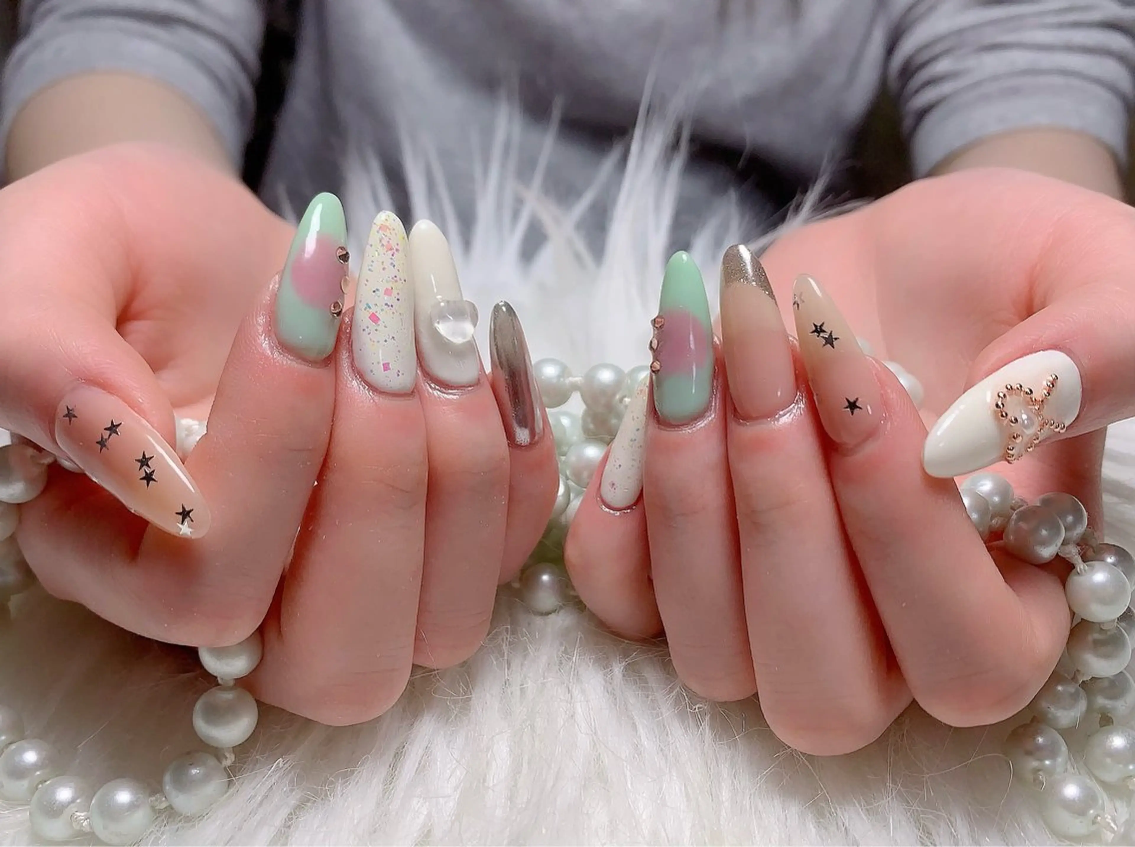 💖handネイル💖🌼10本付け放題限定コース🌼の写真