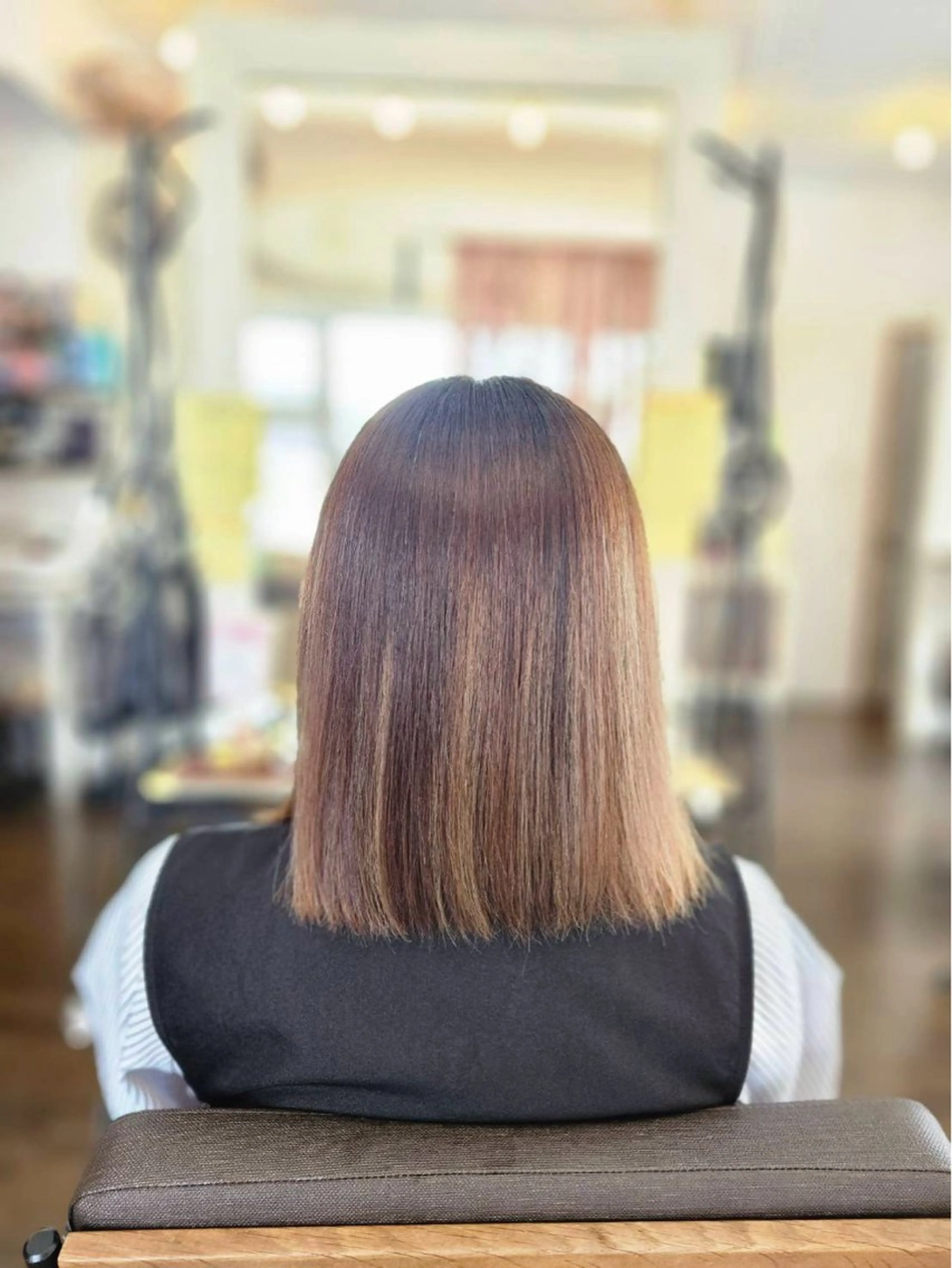 ミディアム パーマ ストレートパーマ 楽流頭ofhair mikuのヘアスタイル