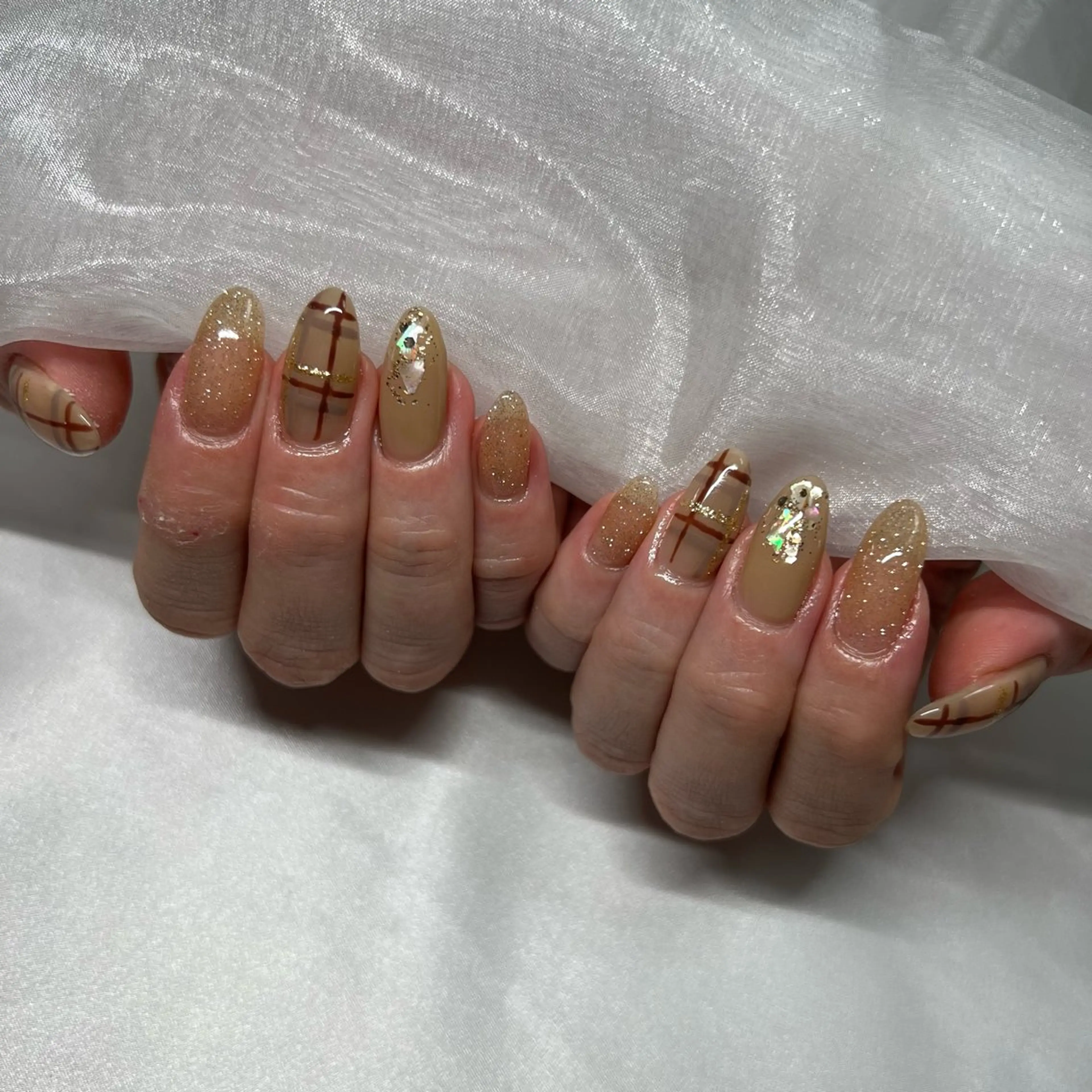 ネイル ジェルネイル 韓国ネイル ラメ(グリッター) マグネットネイル ミラーネイル ハンドネイル -nail salon-Reward所属・nail salon Rewardのネイルデザイン