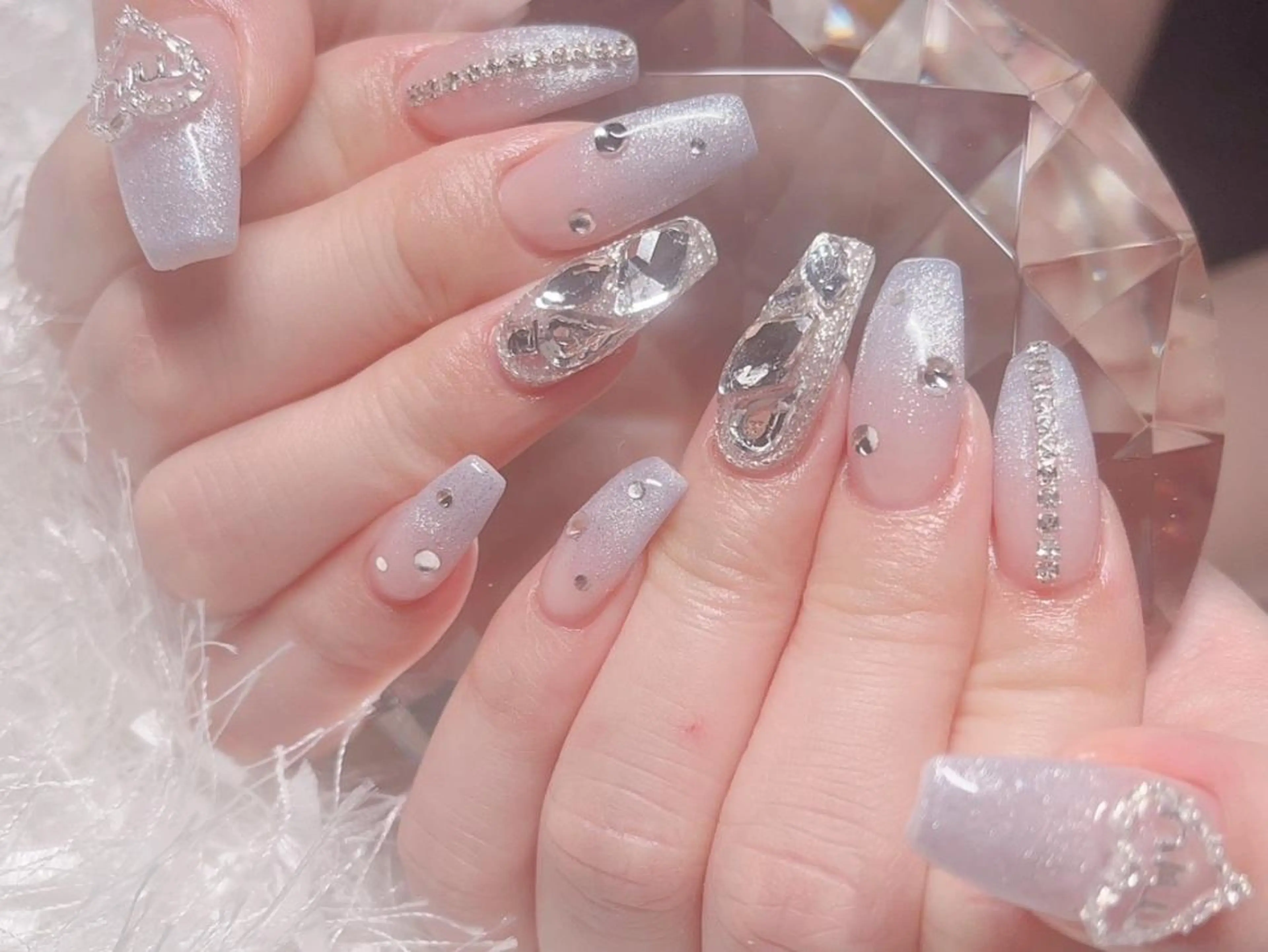 ネイル 長さ出し フレンチネイル ジェルネイル グラデーション 韓国ネイル ハンドネイル Nail&eye Belire 新宿のネイルデザイン