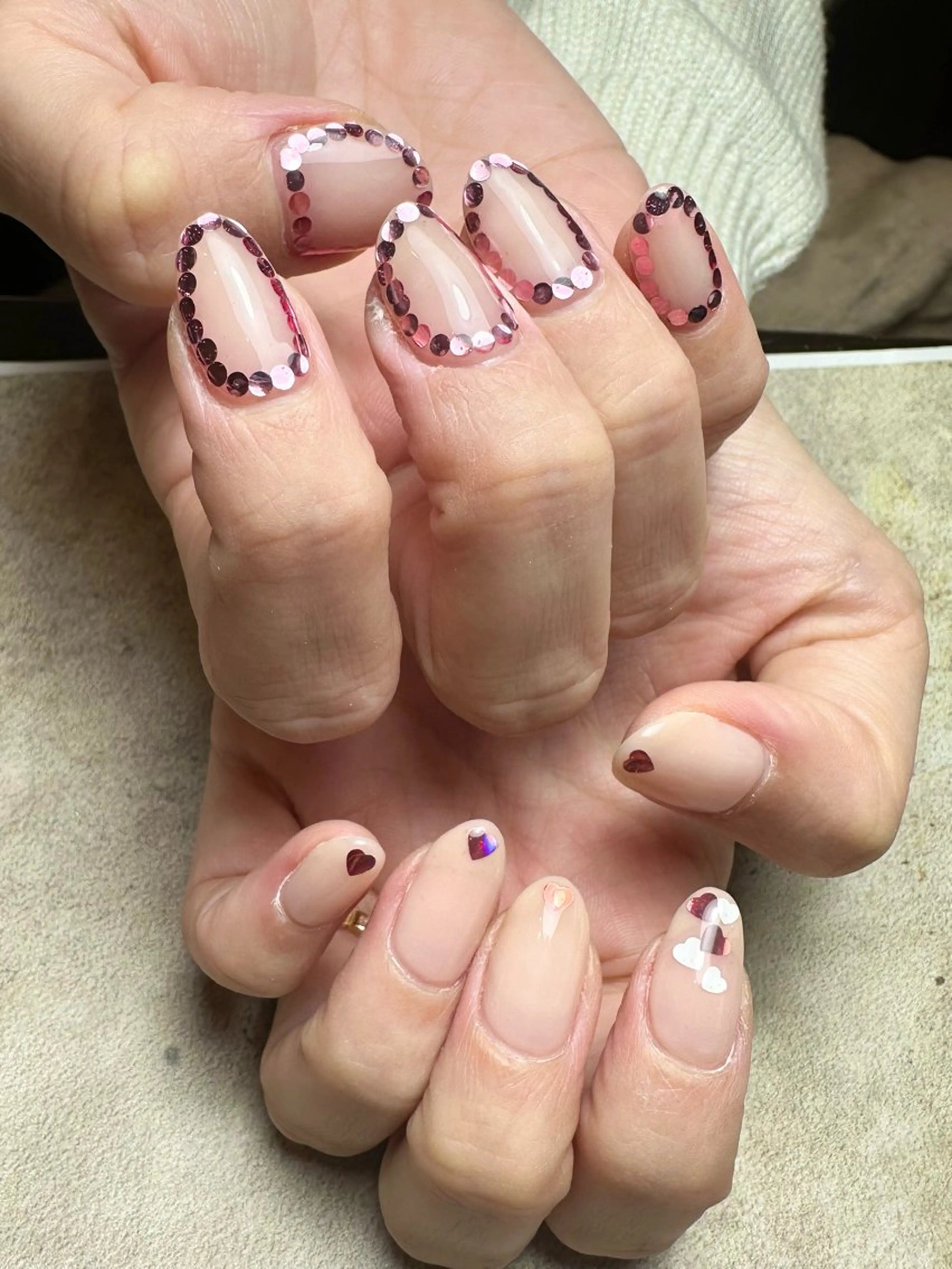 ネイル ハート ピンク バレンタイン nailroom Anmie.のネイルデザイン