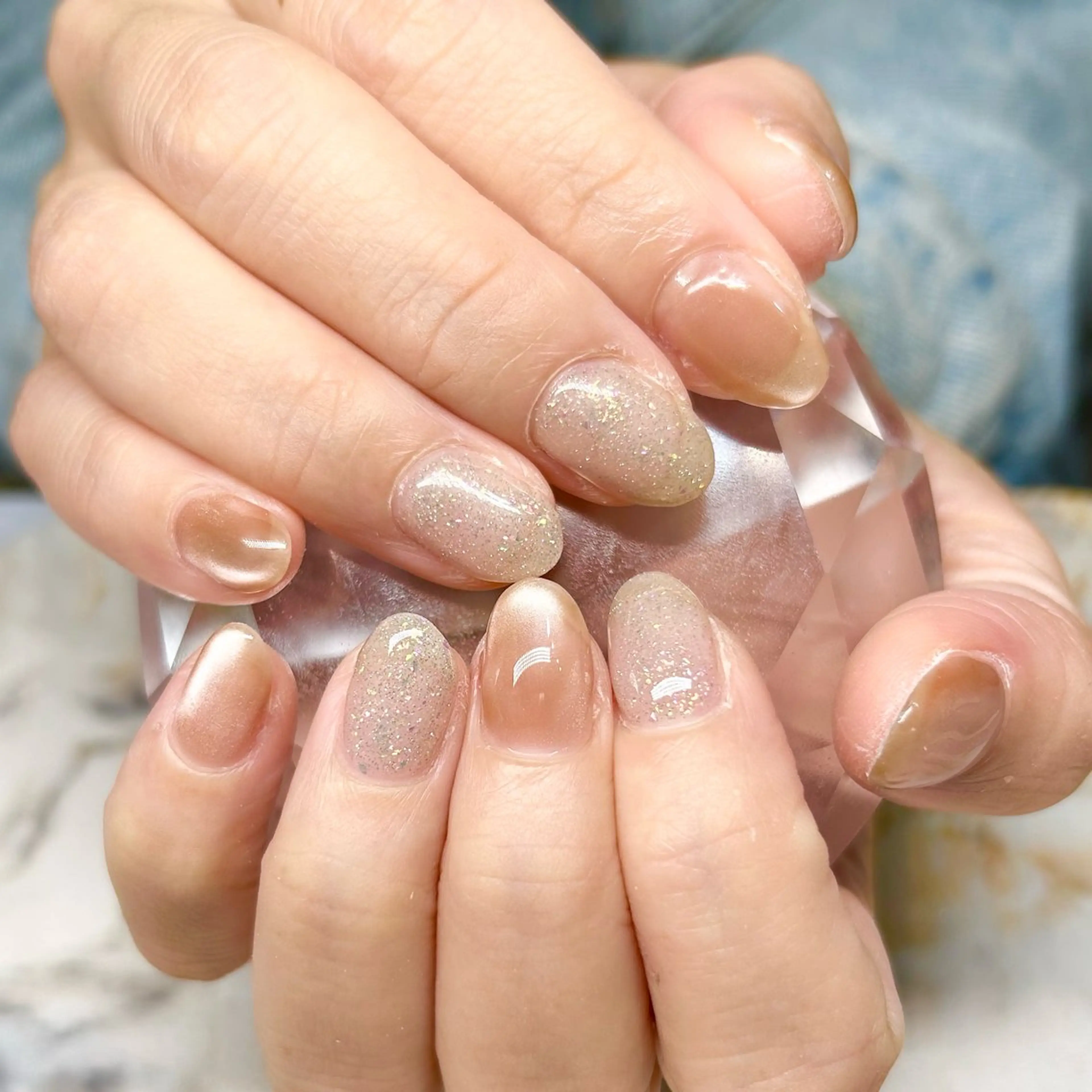 ネイル ラメ(グリッター) マグネットネイル ニュアンスネイル Nail Stellaのネイルデザイン