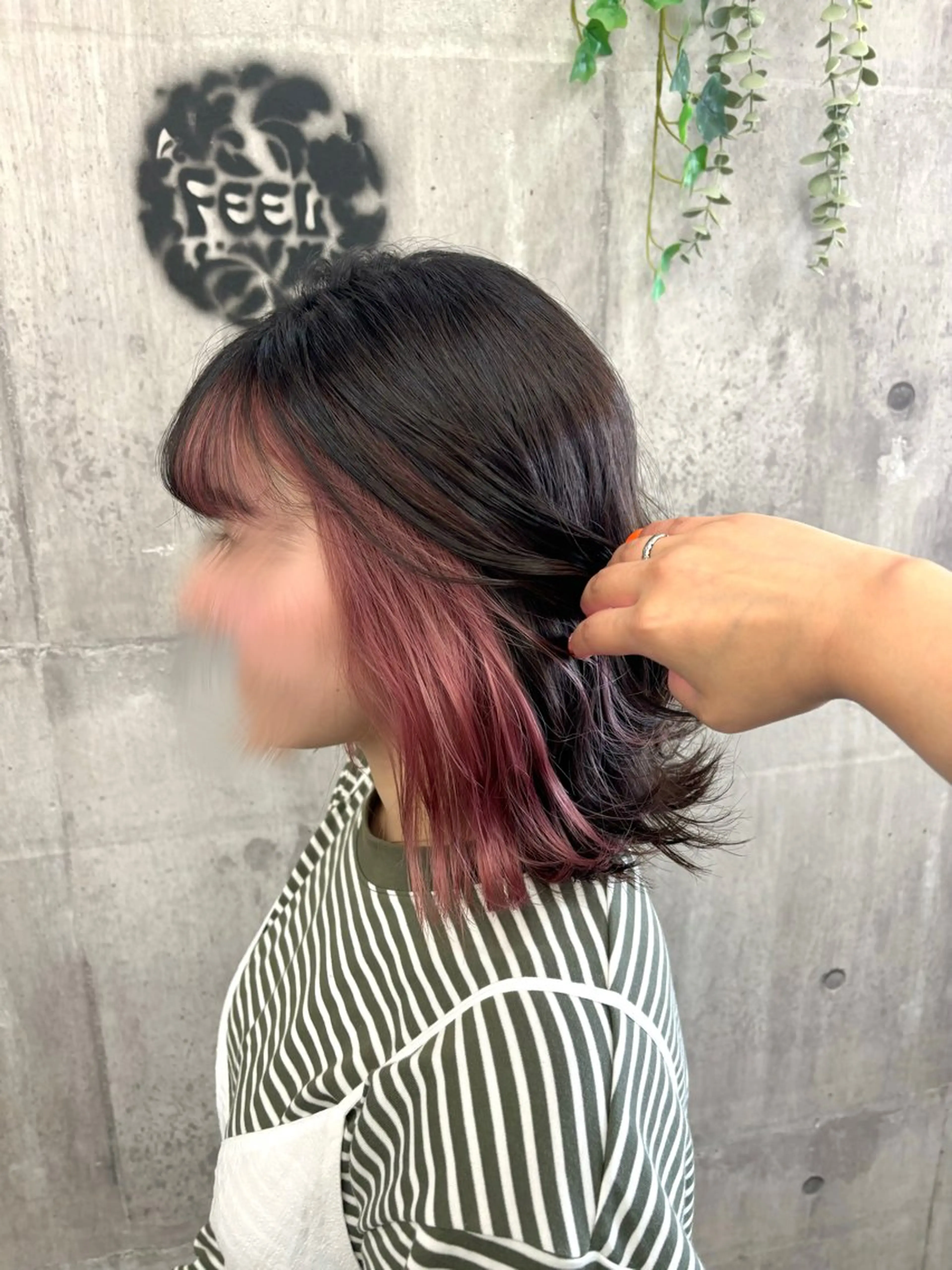 ミディアム ヘアカラー 田中 沙也香のヘアスタイル