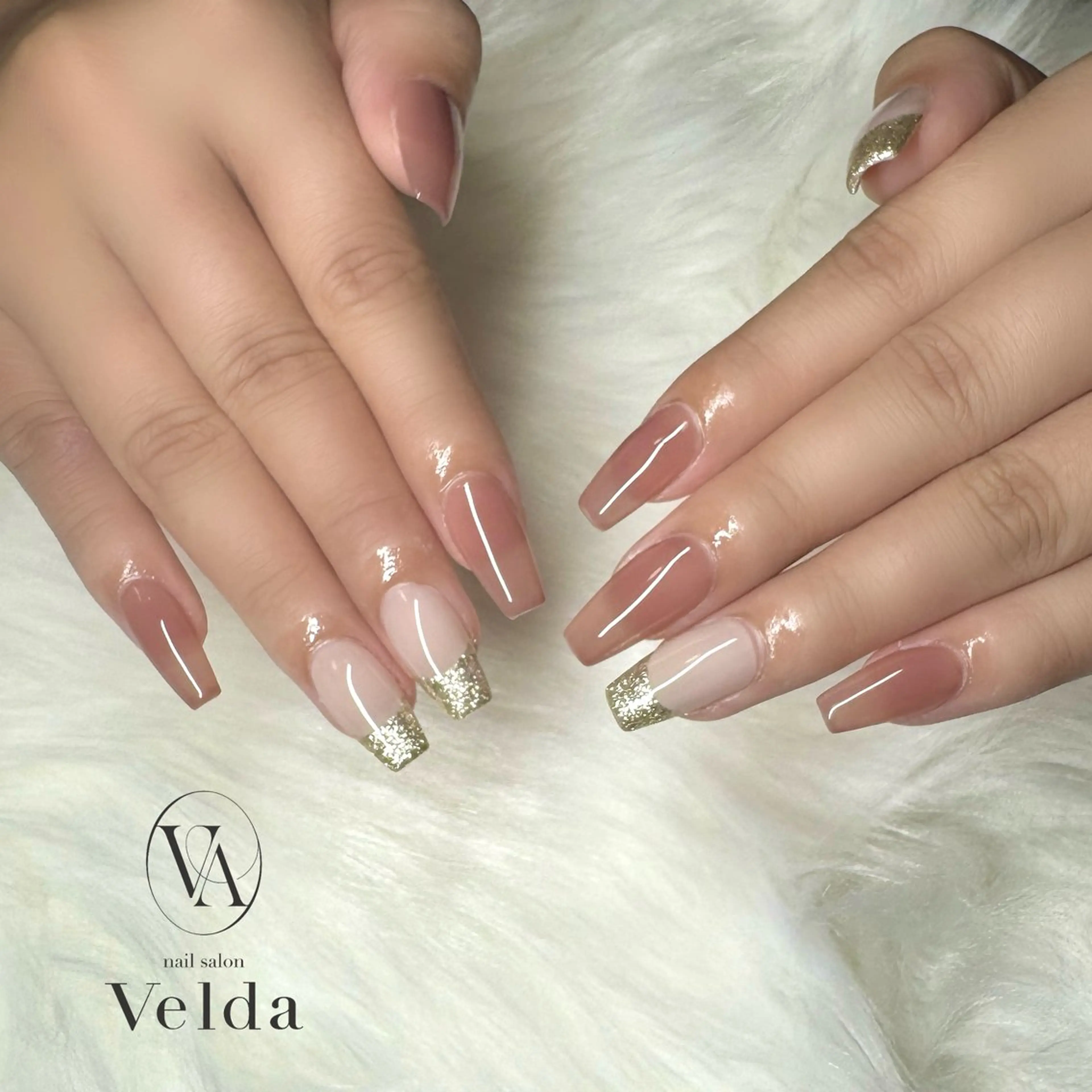 ネイル フレンチネイル ラメ(グリッター) ワンカラーネイル 💎スカルプ💎 Velda(ベルダ)のネイルデザイン