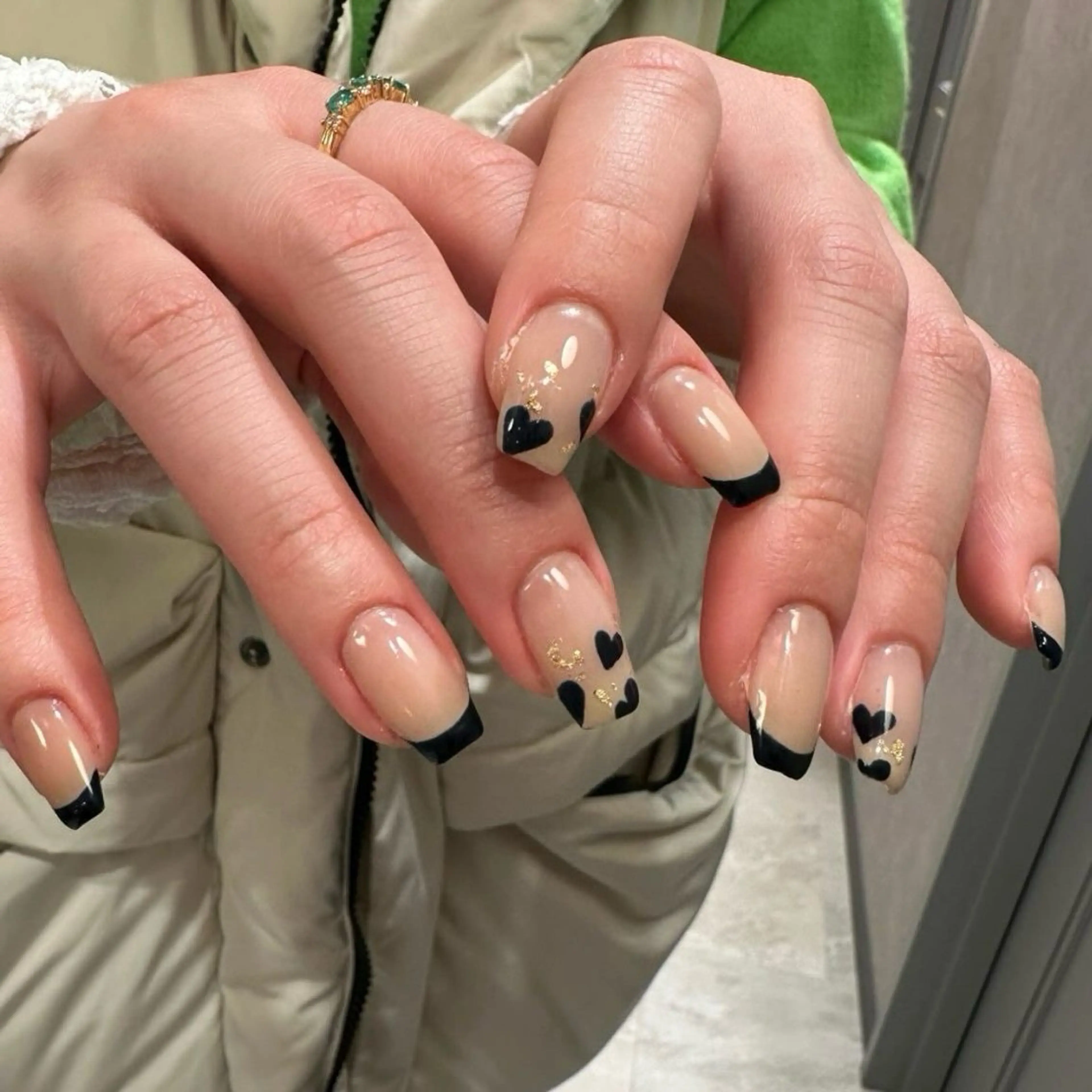 ネイル 韓国ネイル 持ち込み ニュアンスネイル ネイルチップ 冬ネイル RINN ANA.CHUOのネイルデザイン