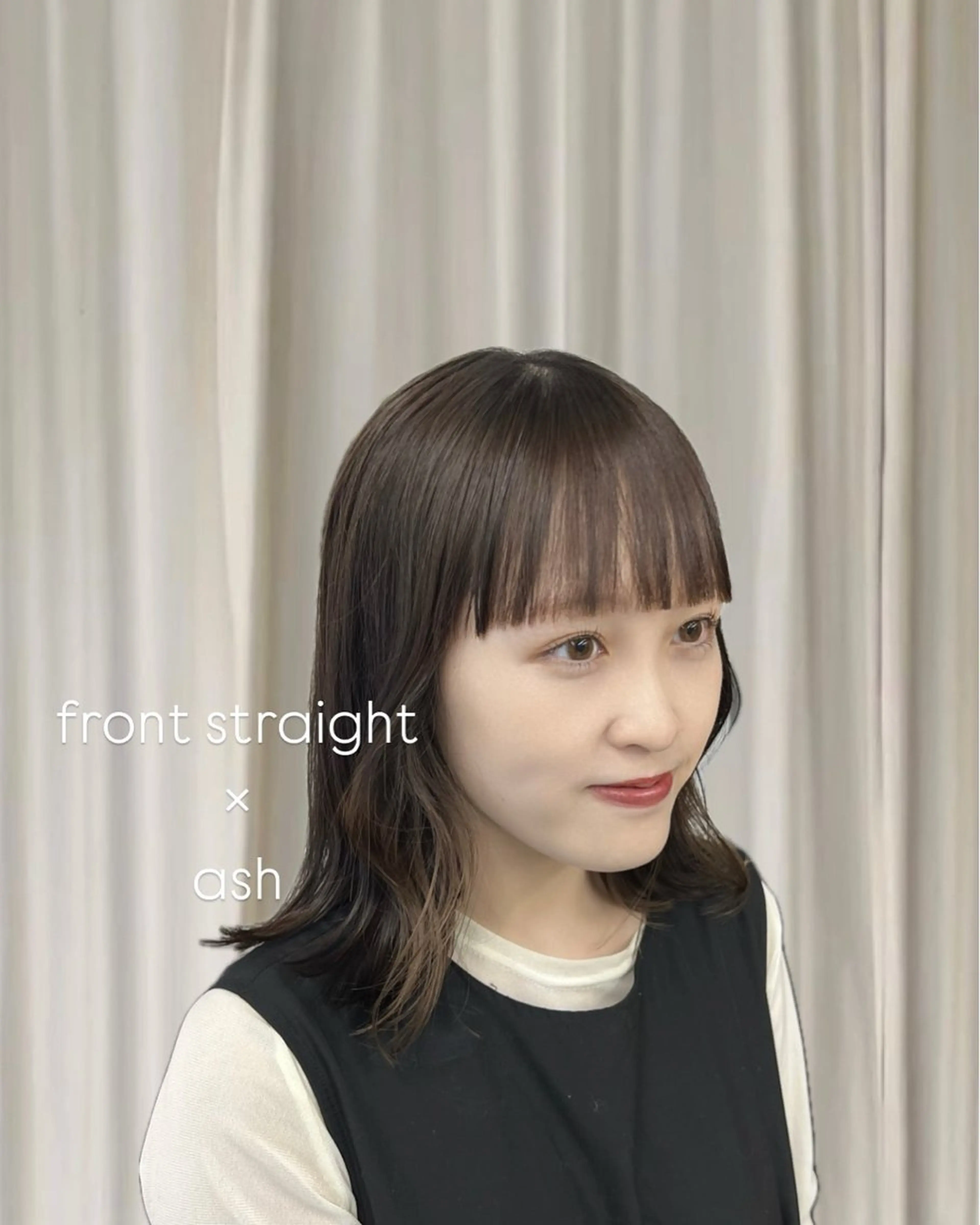 ミディアム カット 縮毛矯正 INORI|レイヤー |ハッシュカットのヘアスタイル