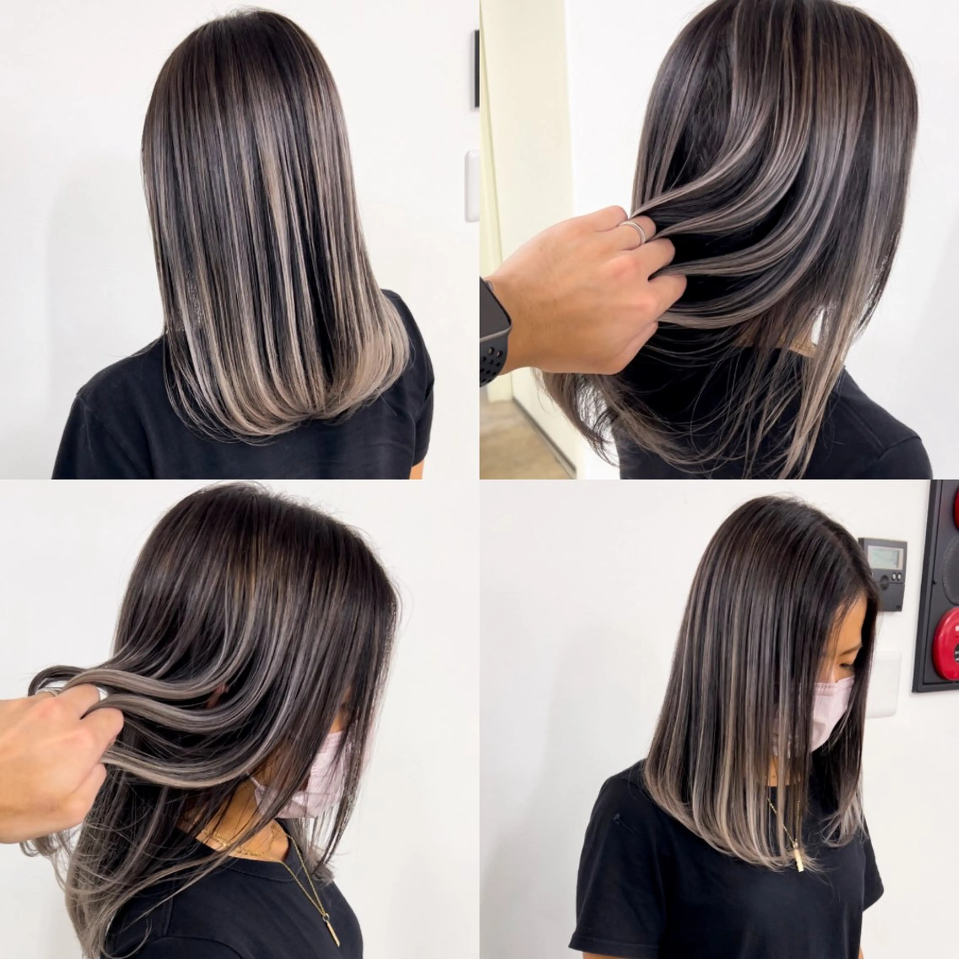 ミディアム カラー バレイヤージュ レイヤーカット ヘアカラー トリートメント 🥇近藤 恭輔🥇 Recharme新保のヘアスタイル