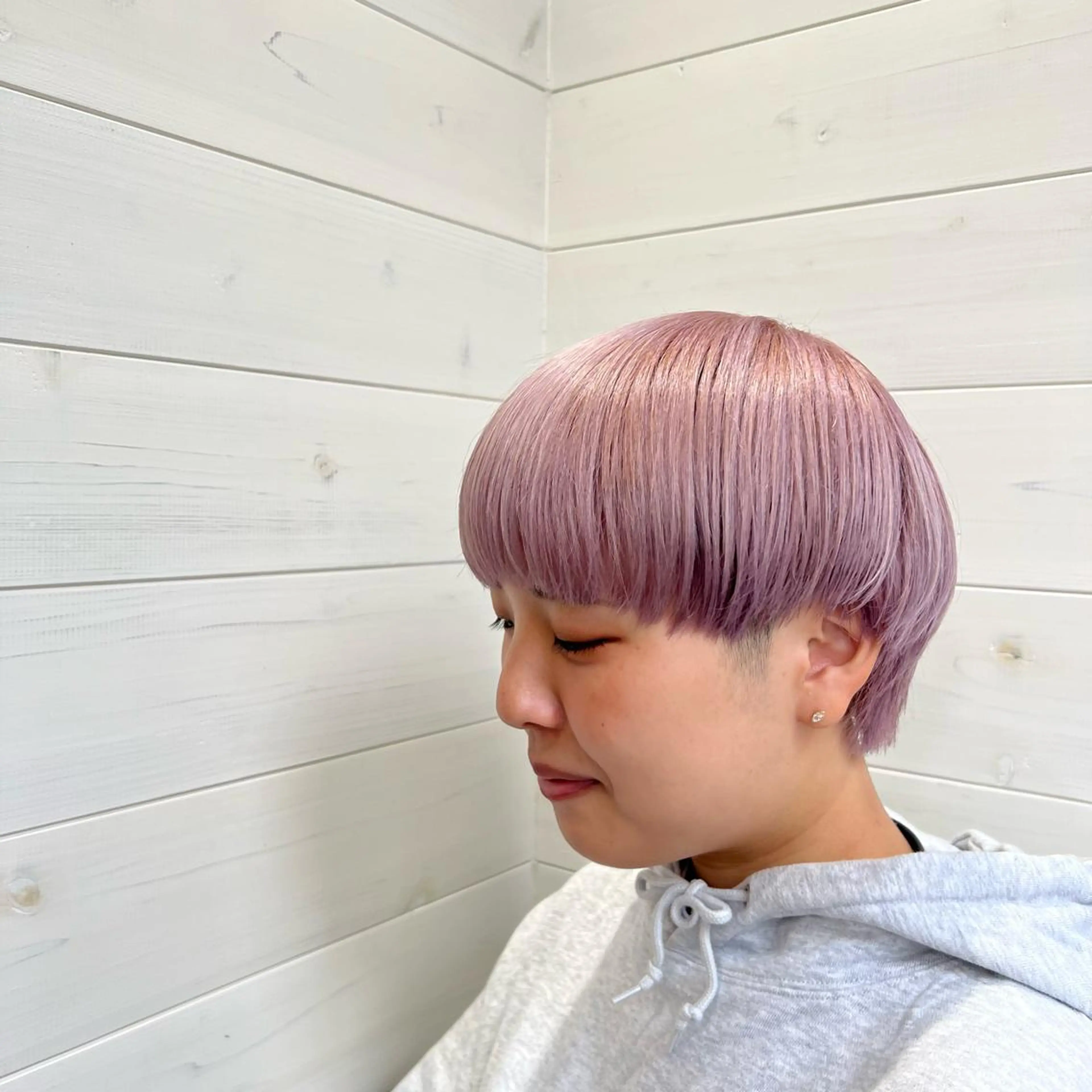 ショート カラー ラベンダーカラー ラベンダーピンク ピンクカラー 🍇おぐら めぐみ🍇のヘアスタイル