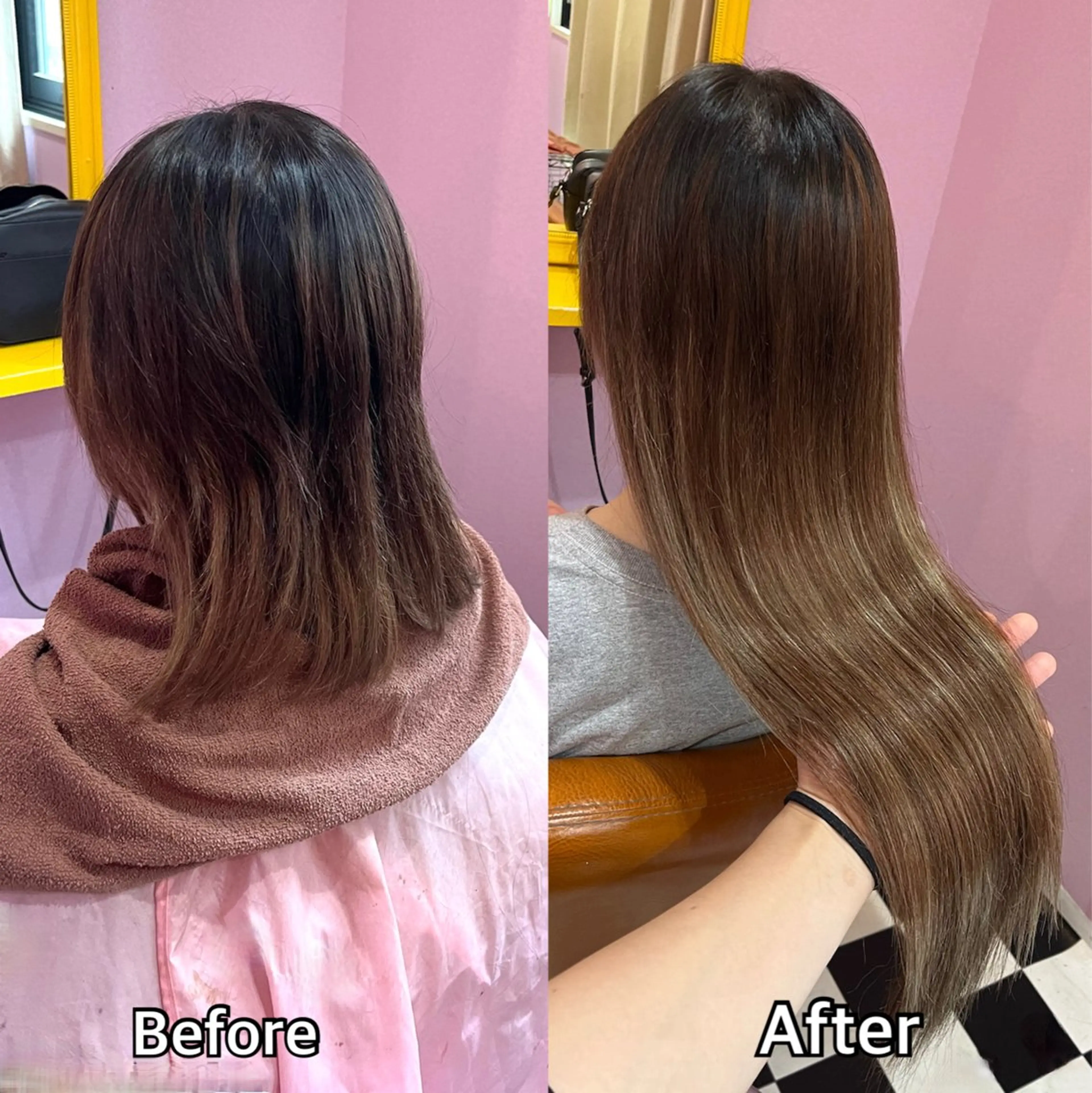 ロング シール＋ちび編み込み エクステ梅田🐨のヘアスタイル