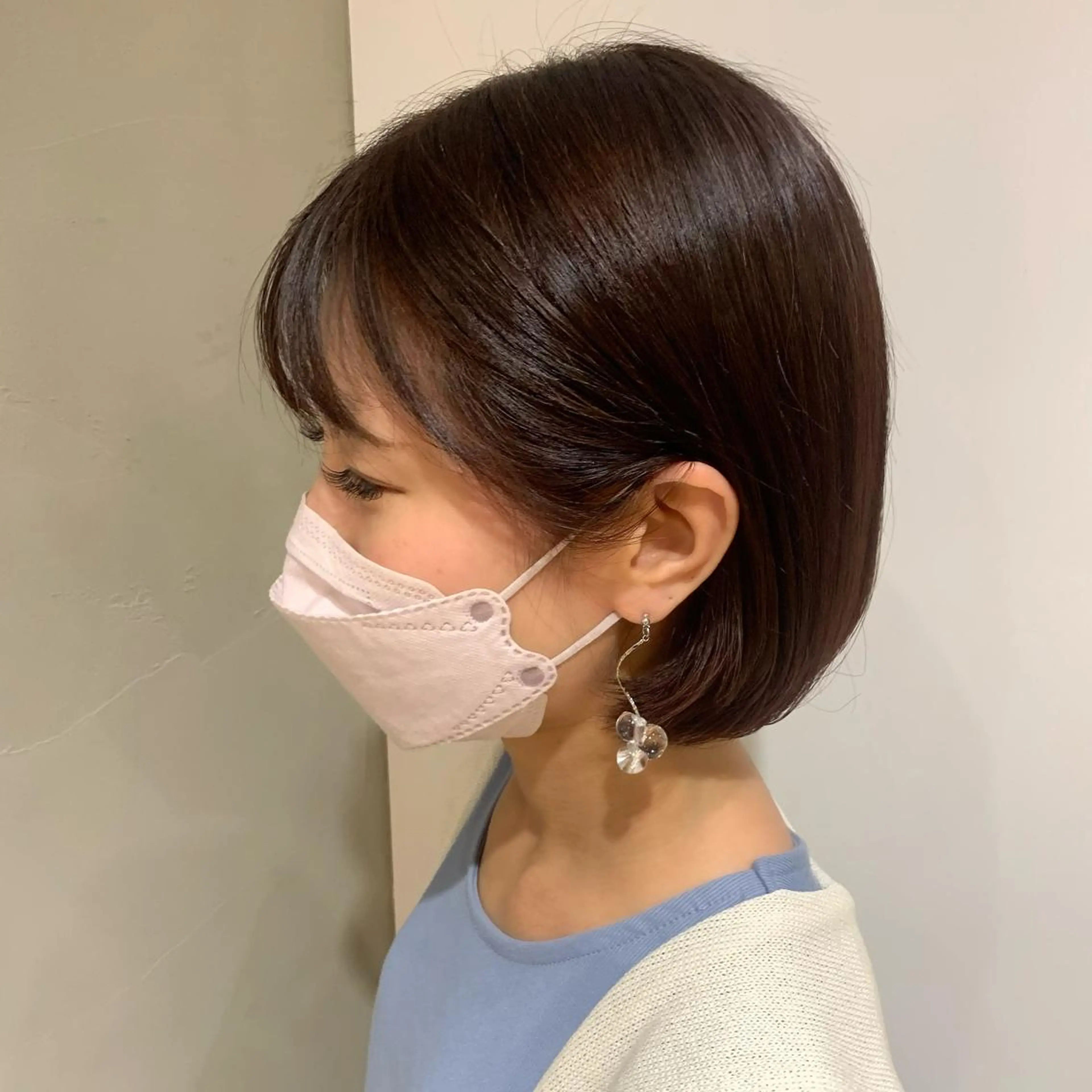 ショート カラー ベージュカラー ピンクカラー ピンクベージュ ㅤㅤㅤㅤㅤㅤㅤㅤㅤㅤ 彩衣のヘアスタイル