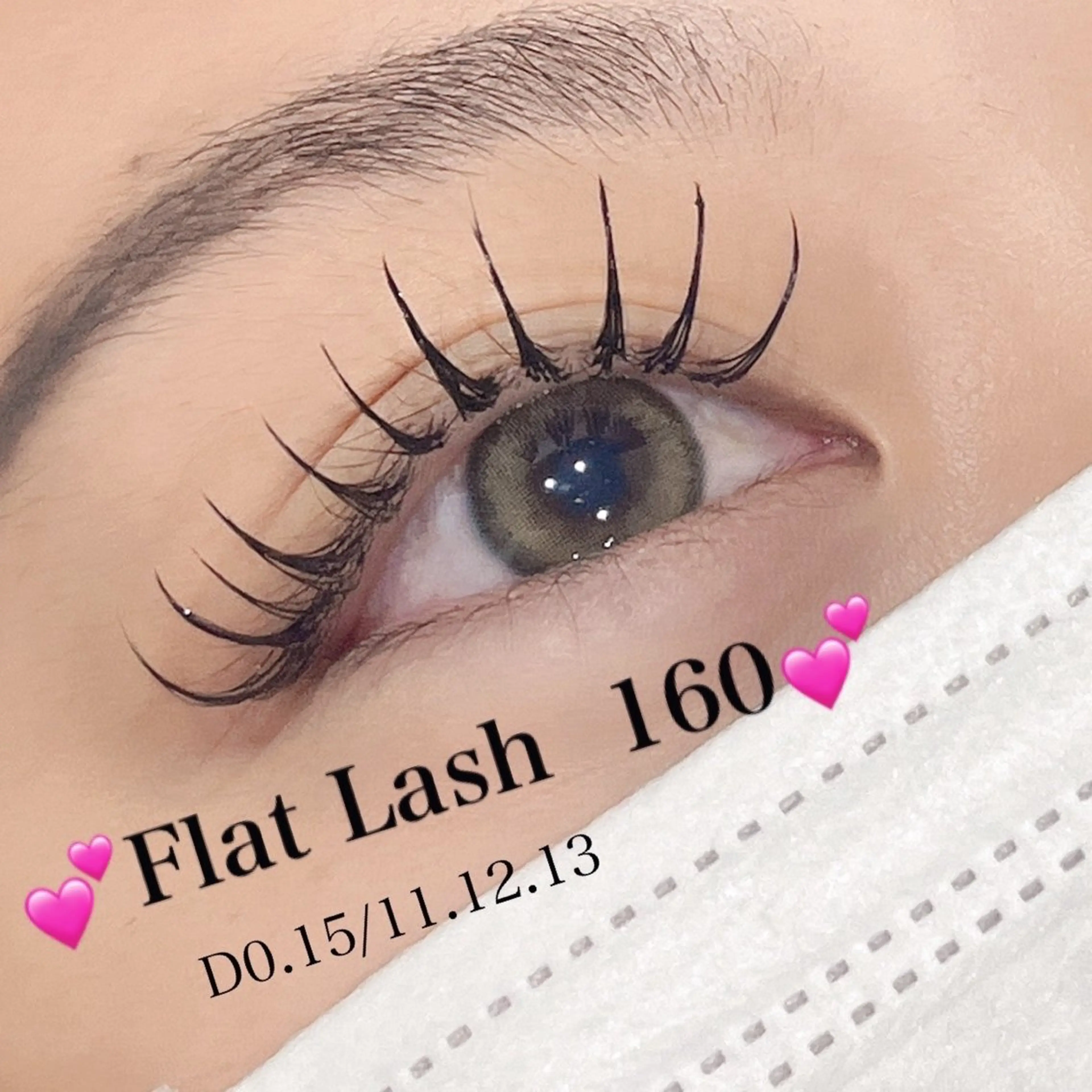 マツエク・マツパ フラットラッシュ 韓国風マツエク パリジェンヌラッシュリフト まつげパーマ 下まつげエクステ マツエク 🎀Rairia eyelash🤍のマツエク・マツパデザイン