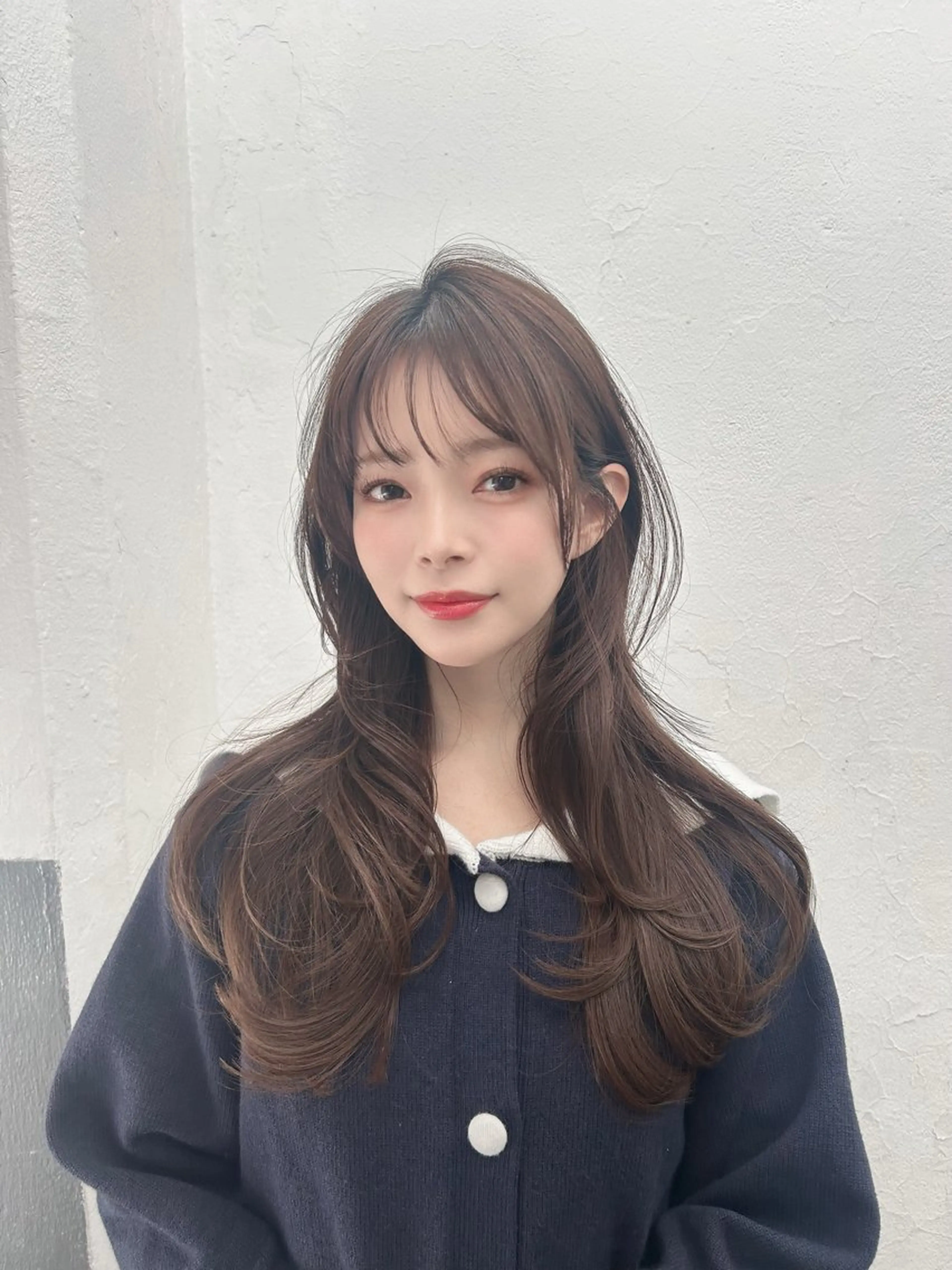 ロング カット ヘアカラー トリートメント 🎀大竹美侑／顔まわ りカット／レイヤーのヘアスタイル