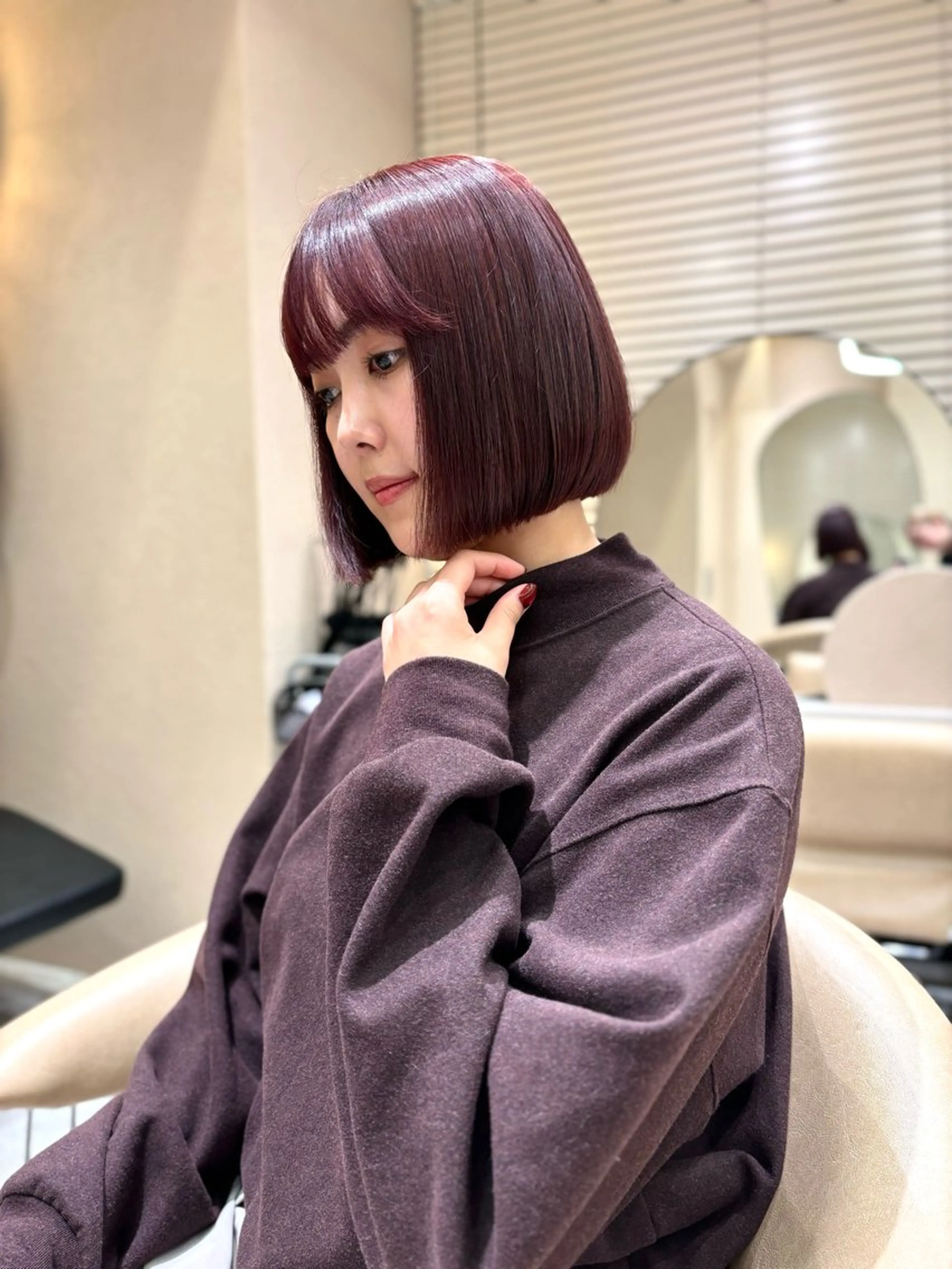 ショート カラー カット ヘアカラー トリートメント 🌼ボブ.暖色 🌼浅井 遥のヘアスタイル