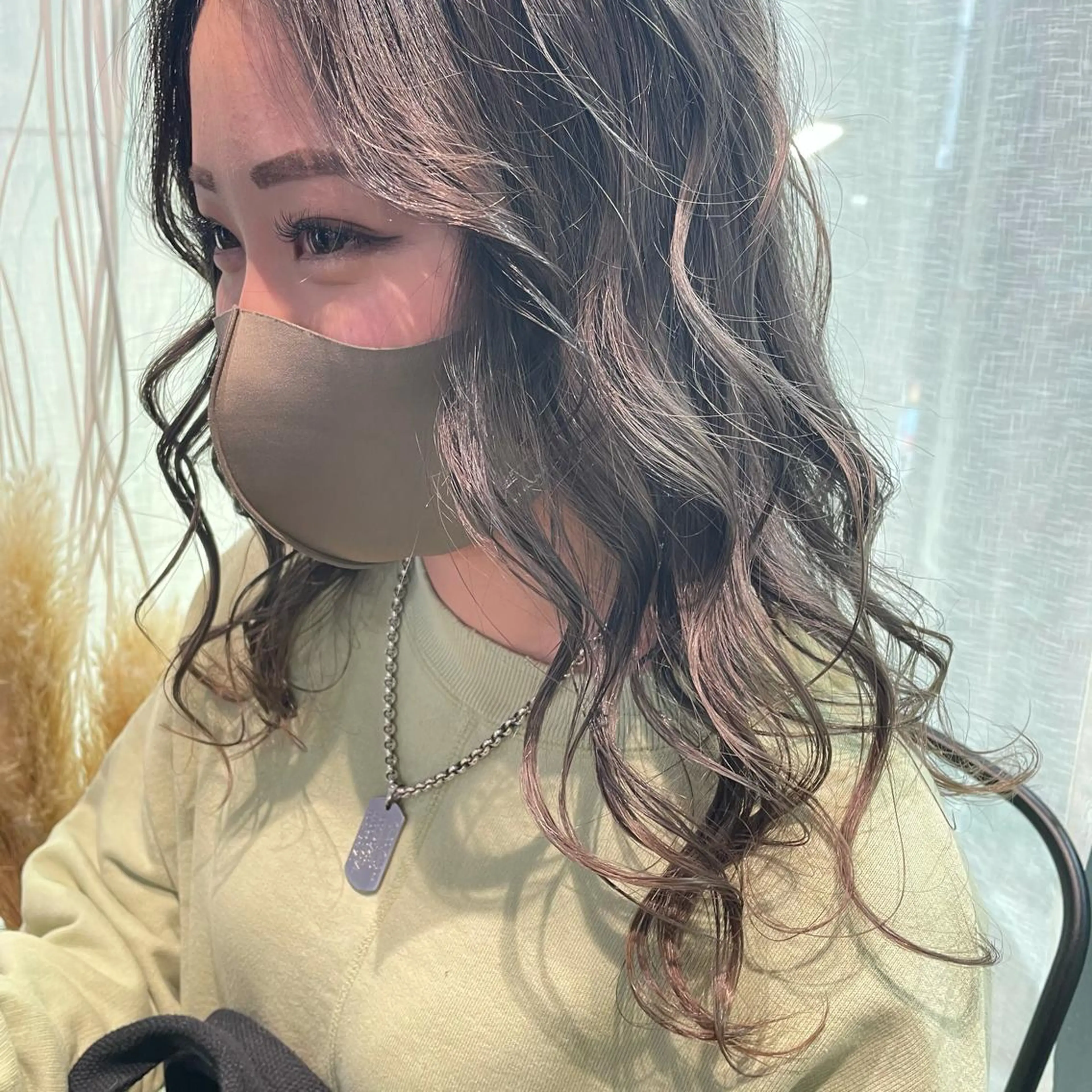 セミロング カラー 透明感カラー グレージュ ヘアセット 韓国ヘア🦋 MIYUのヘアスタイル