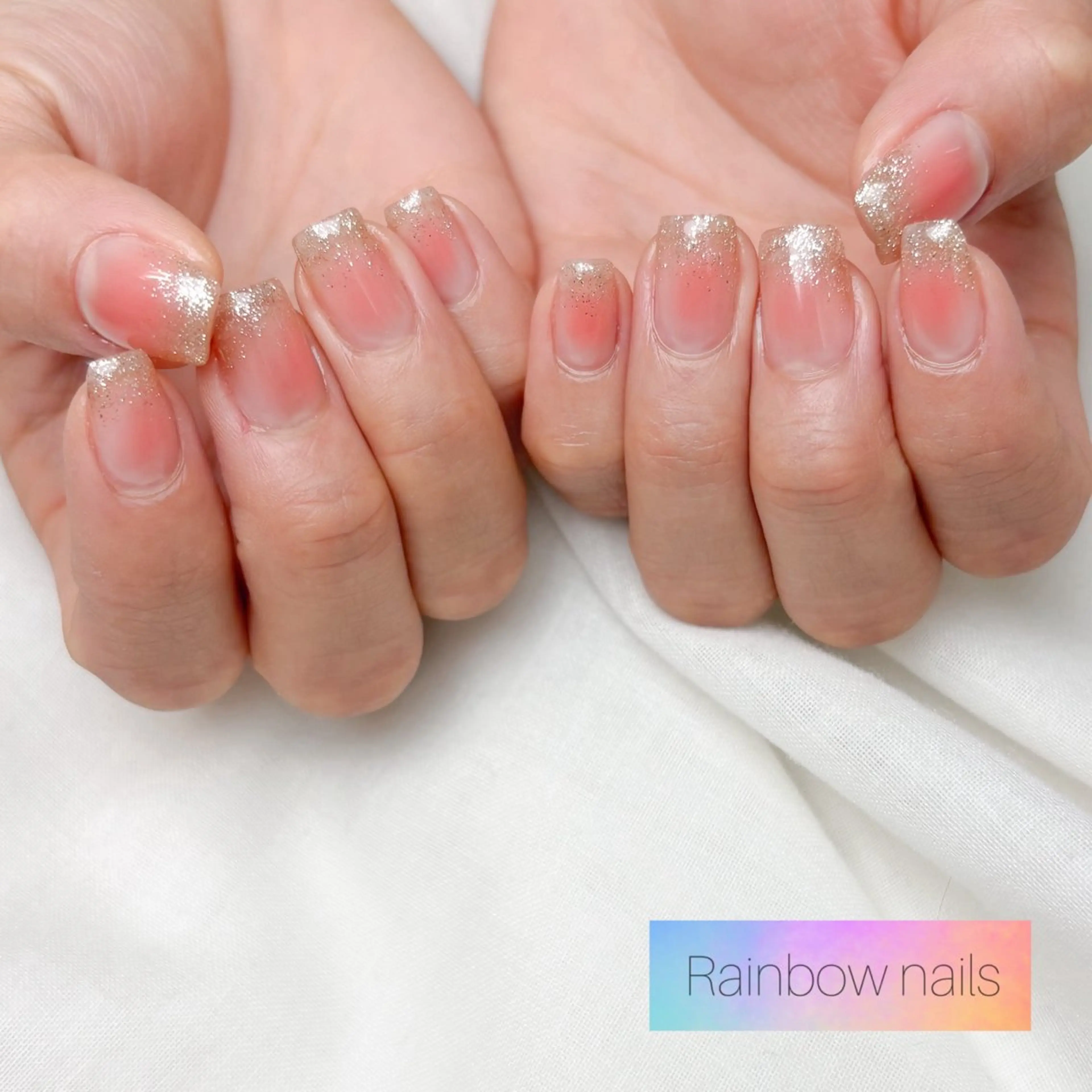 ネイル チークネイル ハンドネイル Rainbow nailsくろちゃんのネイルデザイン