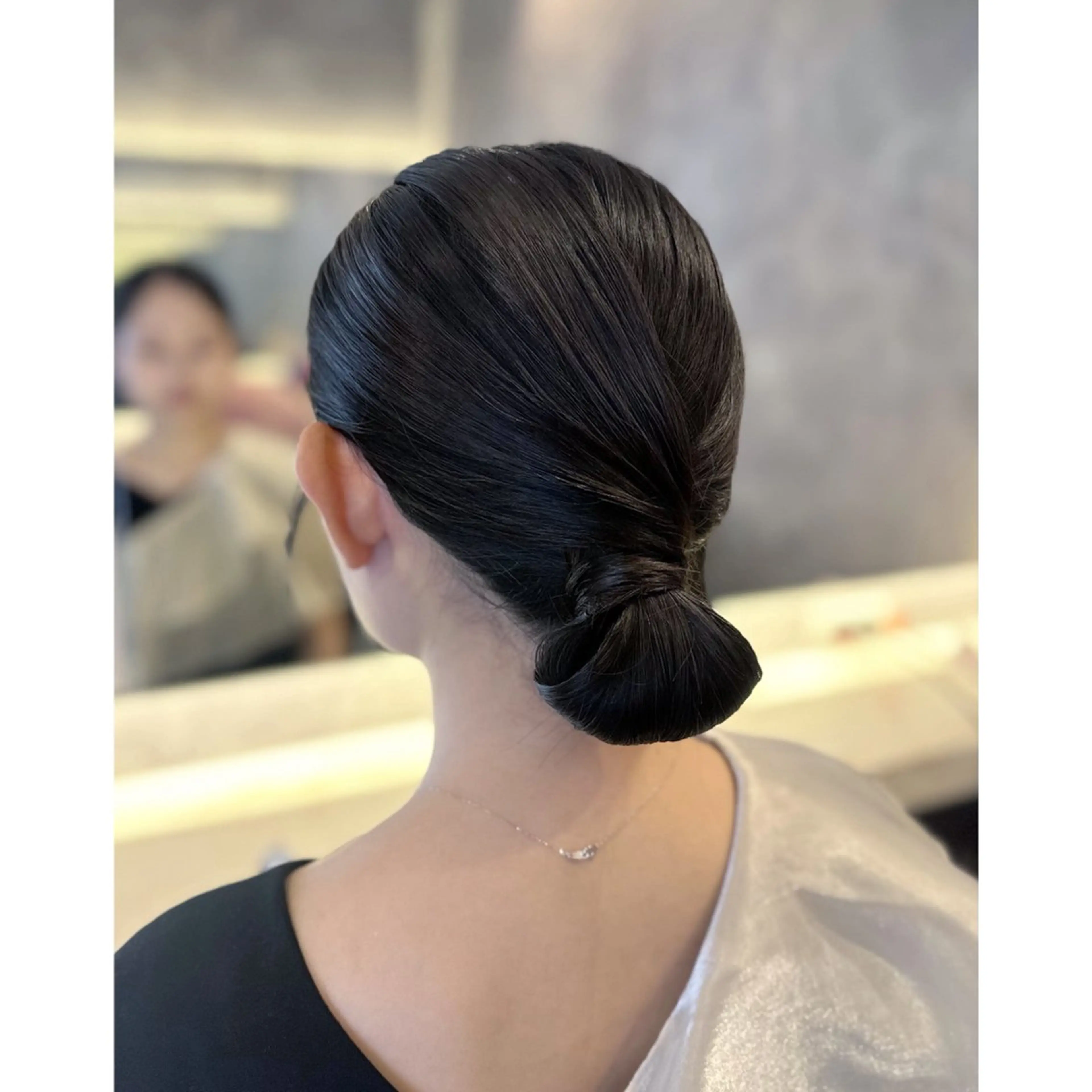 セミロング ヘアアレンジ 結婚式・ブライダル ヘアセット 🖤kana/艶髪/ 韓国風カラー🖤のヘアスタイル