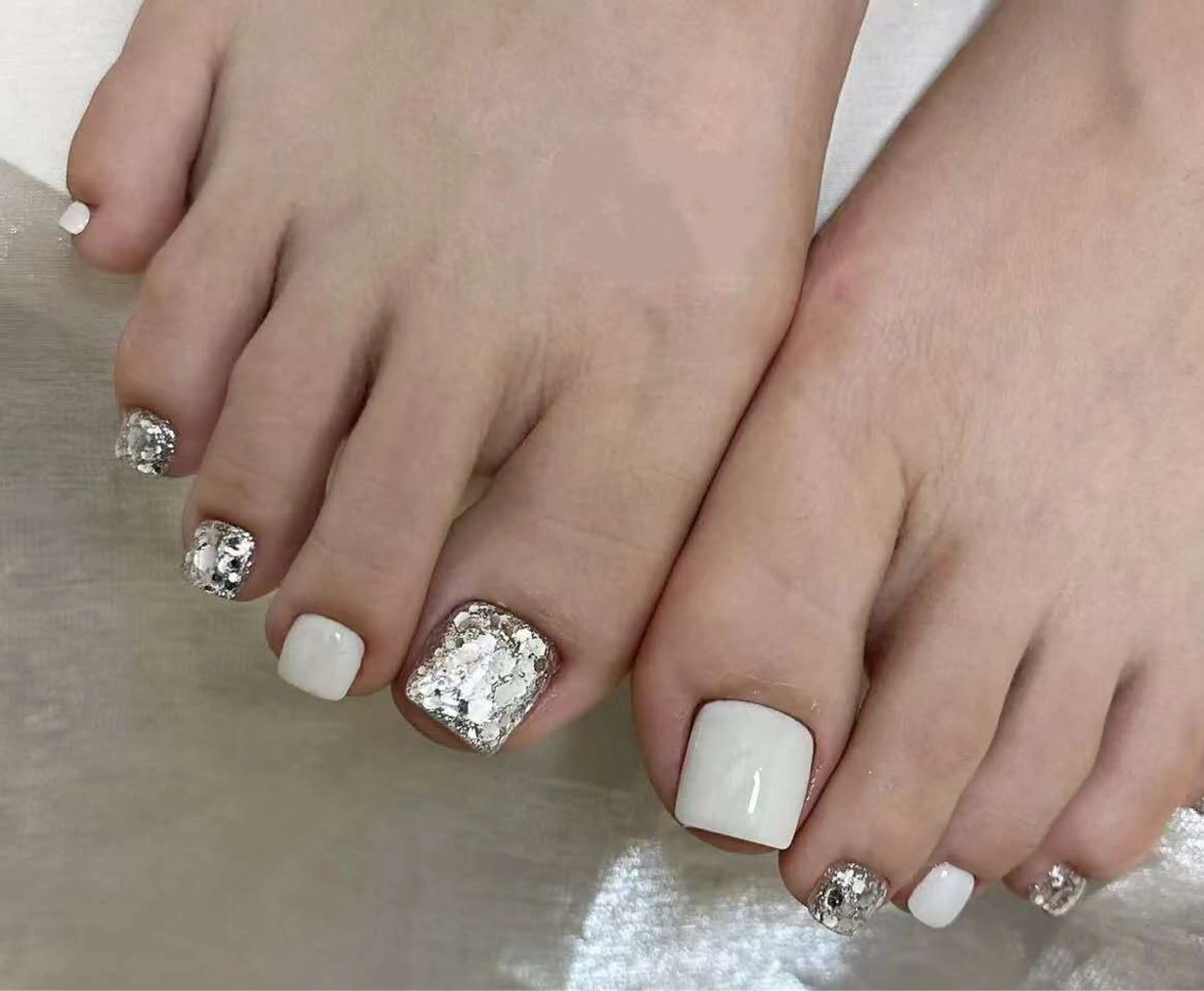 ネイル オーロラネイル フラワーネイル フットネイル フレンチネイル ジェルネイル フットネイル BabyYouMi ねねのネイルデザイン