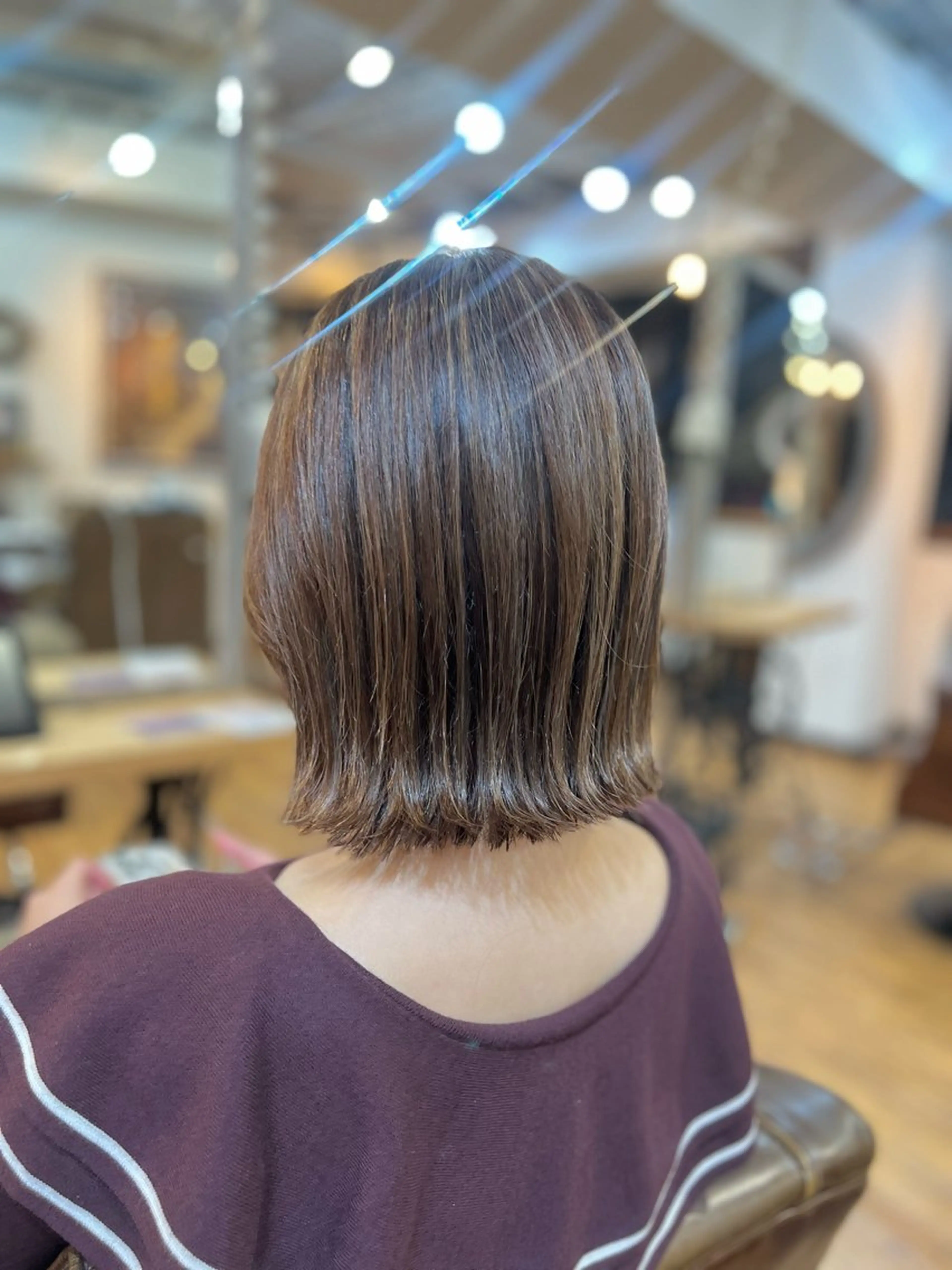 ミディアム カラー ハイライトカラー ハイライト カット ヘアカラー 180°One Eighty Degrees所属・ERIKA/ ハイライト/ショートのヘアスタイル