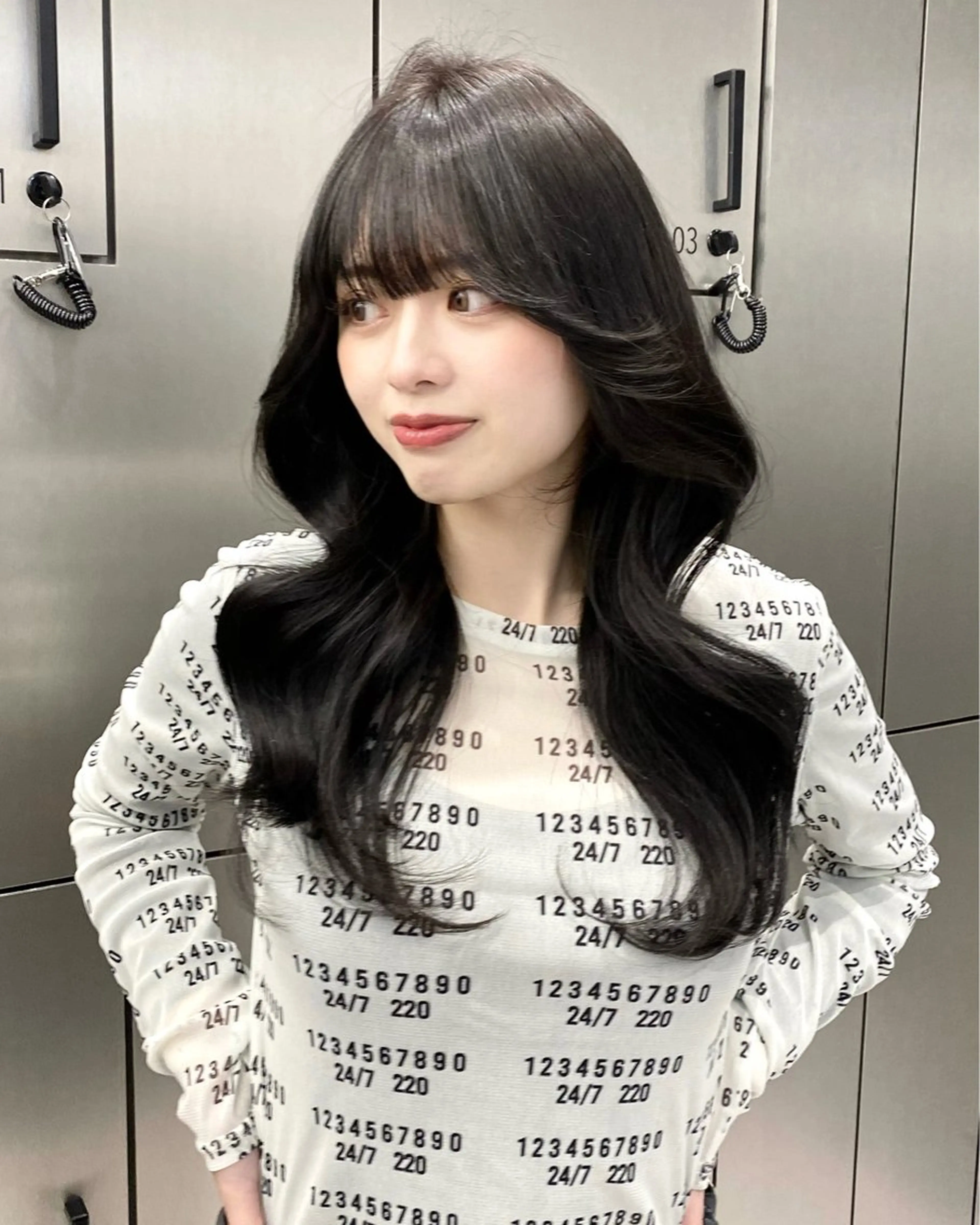 ロング カラー 京都レイヤーカット うえひのヘアスタイル