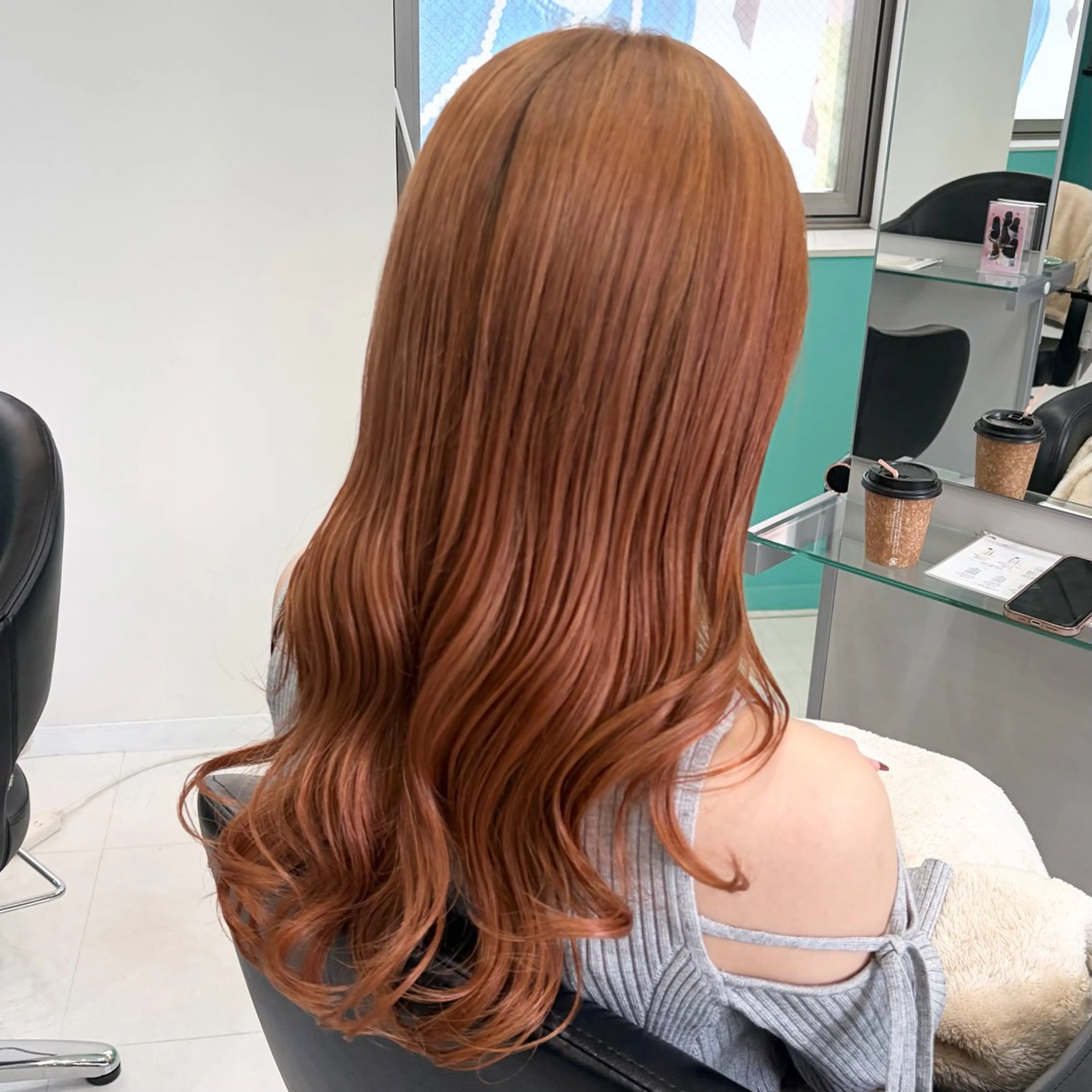 ロング カラー ブラウンカラー オレンジ オレンジブラウン ヘアカラー トリートメント 艶髪/デザイン/ Natsukiのヘアスタイル