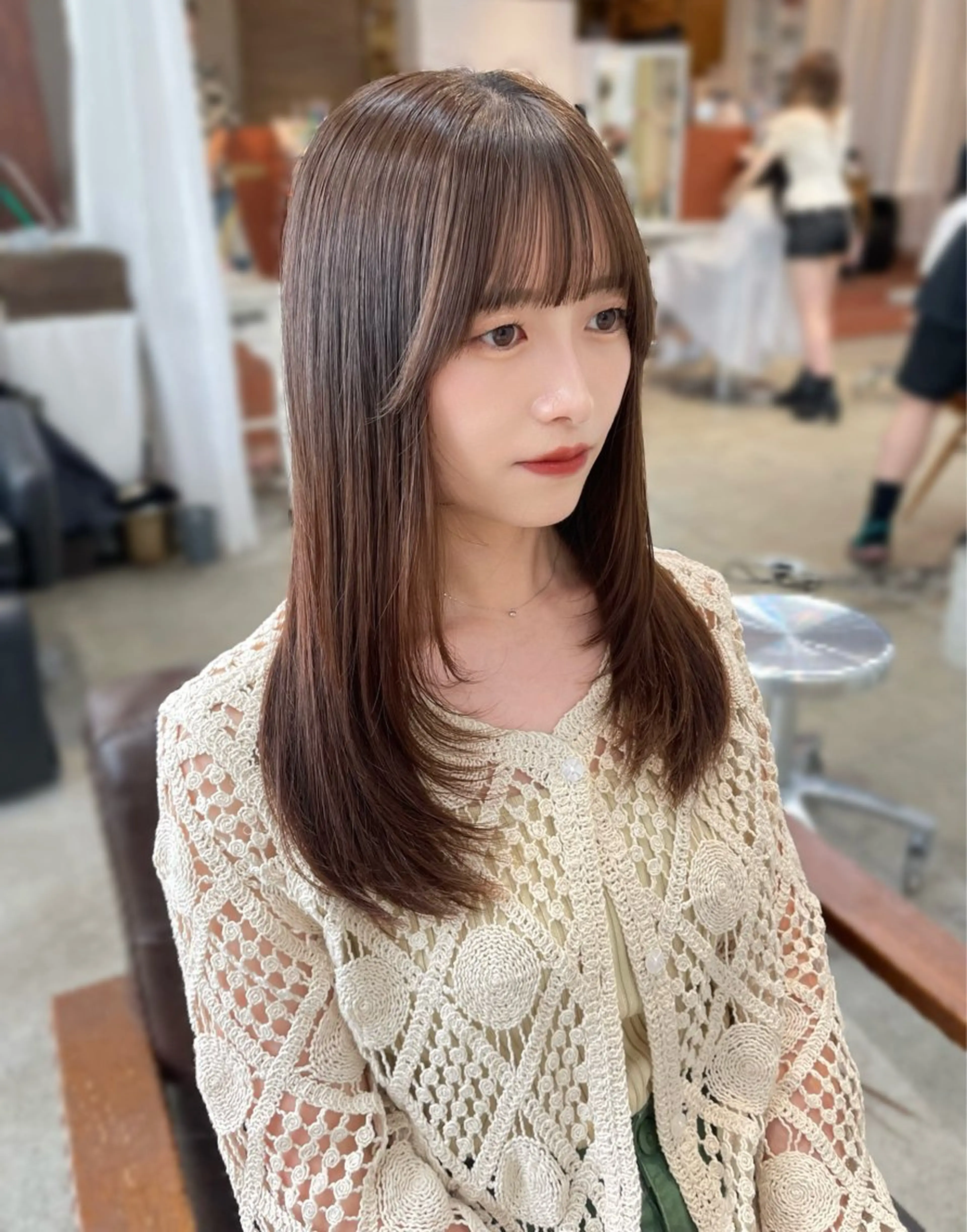 セミロング カット レイヤーカット/ 縮毛矯正/ミサキ💐のヘアスタイル