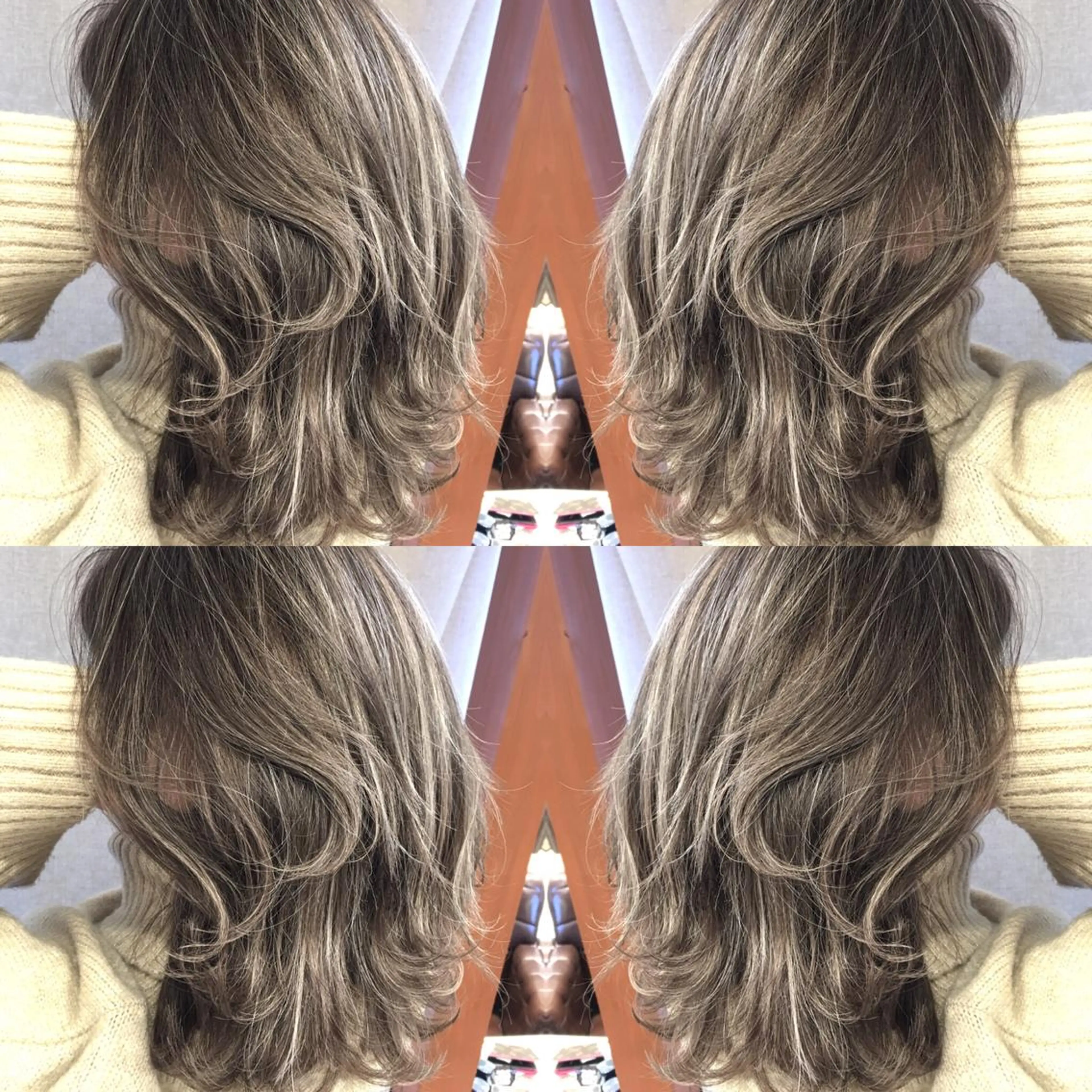 ミディアム カラー ベージュカラー ハイライトカラー 3Dハイライト ハイライト ヘアカラー トリートメント 井上 一平のヘアスタイル