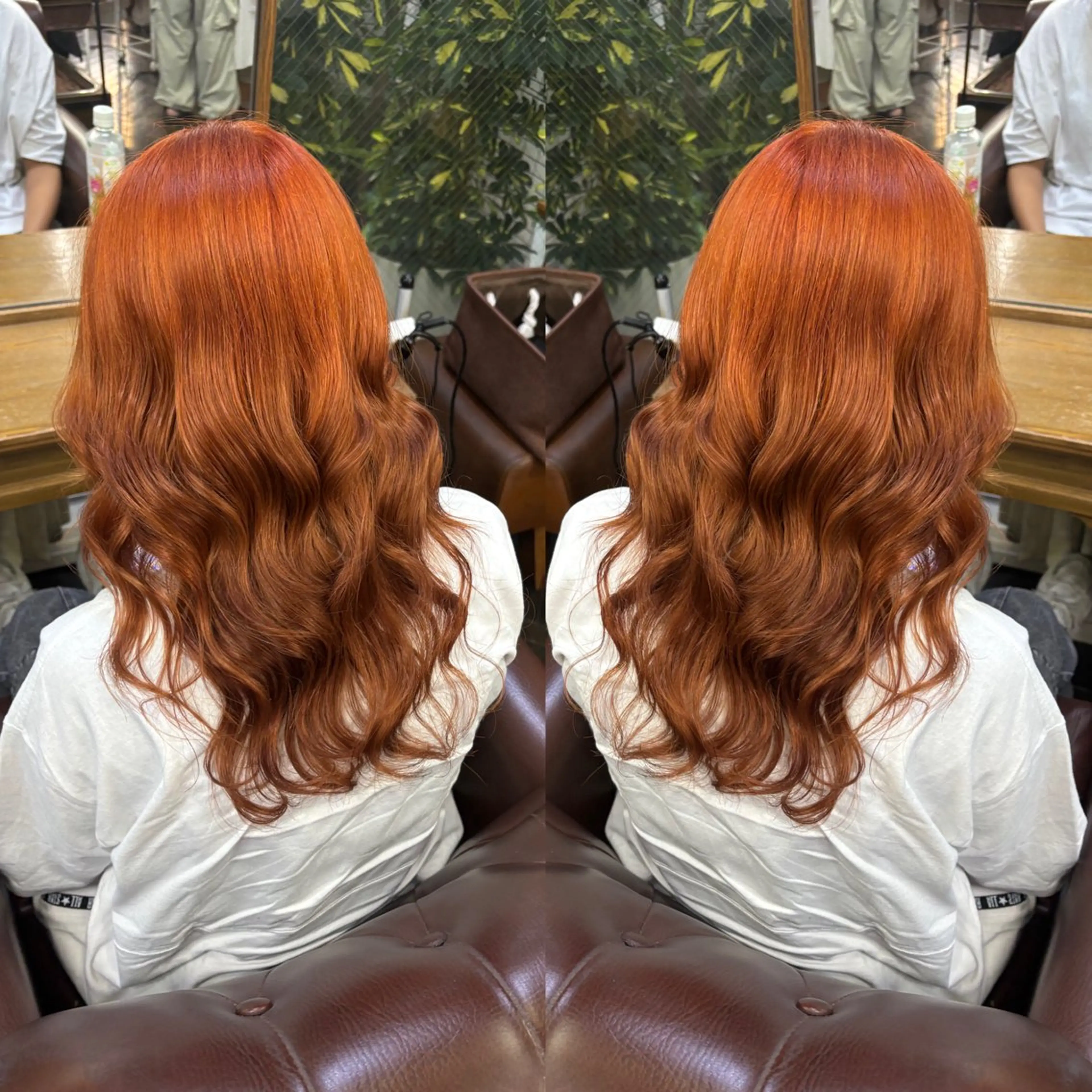 セミロング カラー オレンジ ☻モエカ/ハイトーン アレンジ☻のヘアスタイル