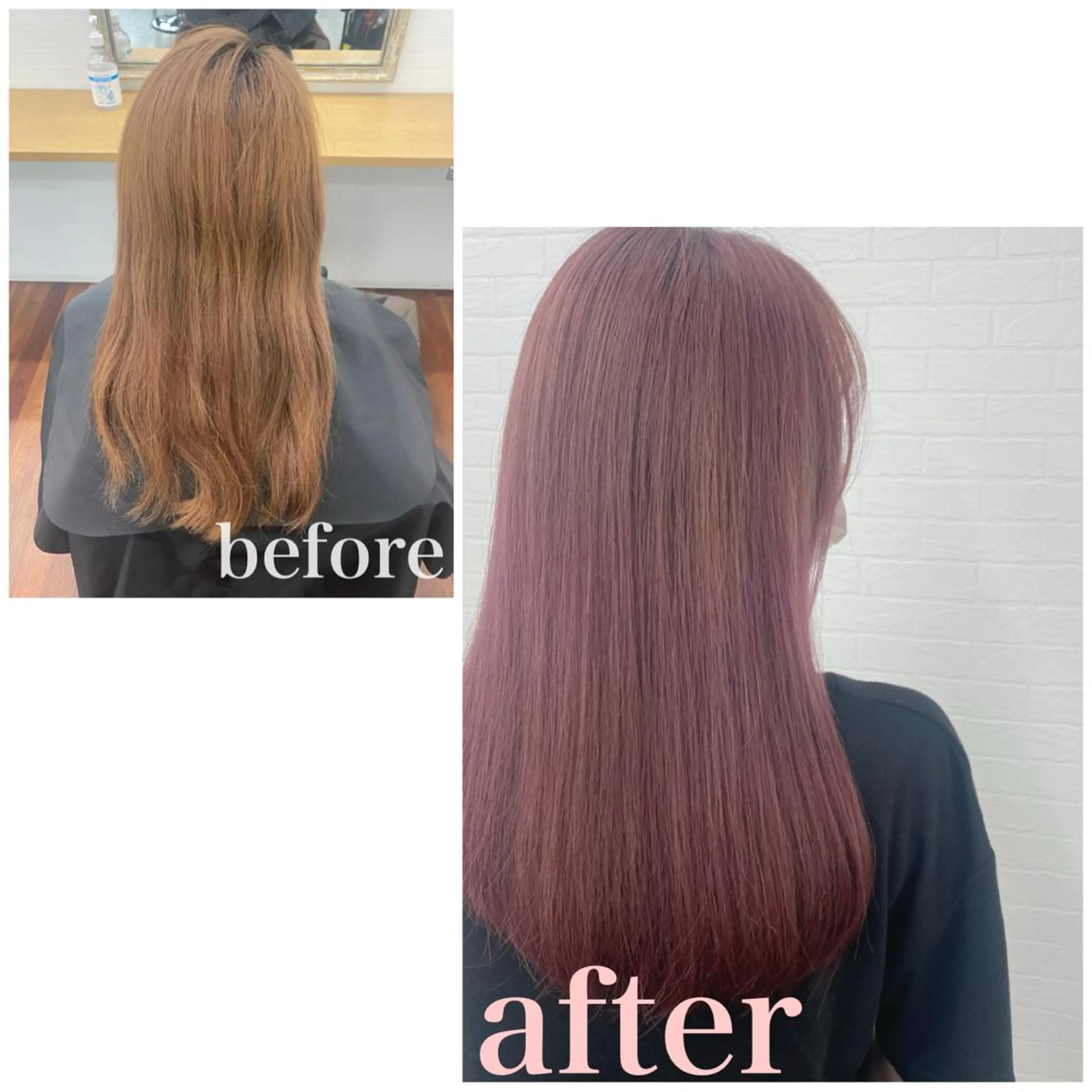 セミロング カラー ブリーチ ピンクカラー シアーピンク GRANLUSSO 〜グランルッソ駅前店所属・木口 嘉美のヘアスタイル