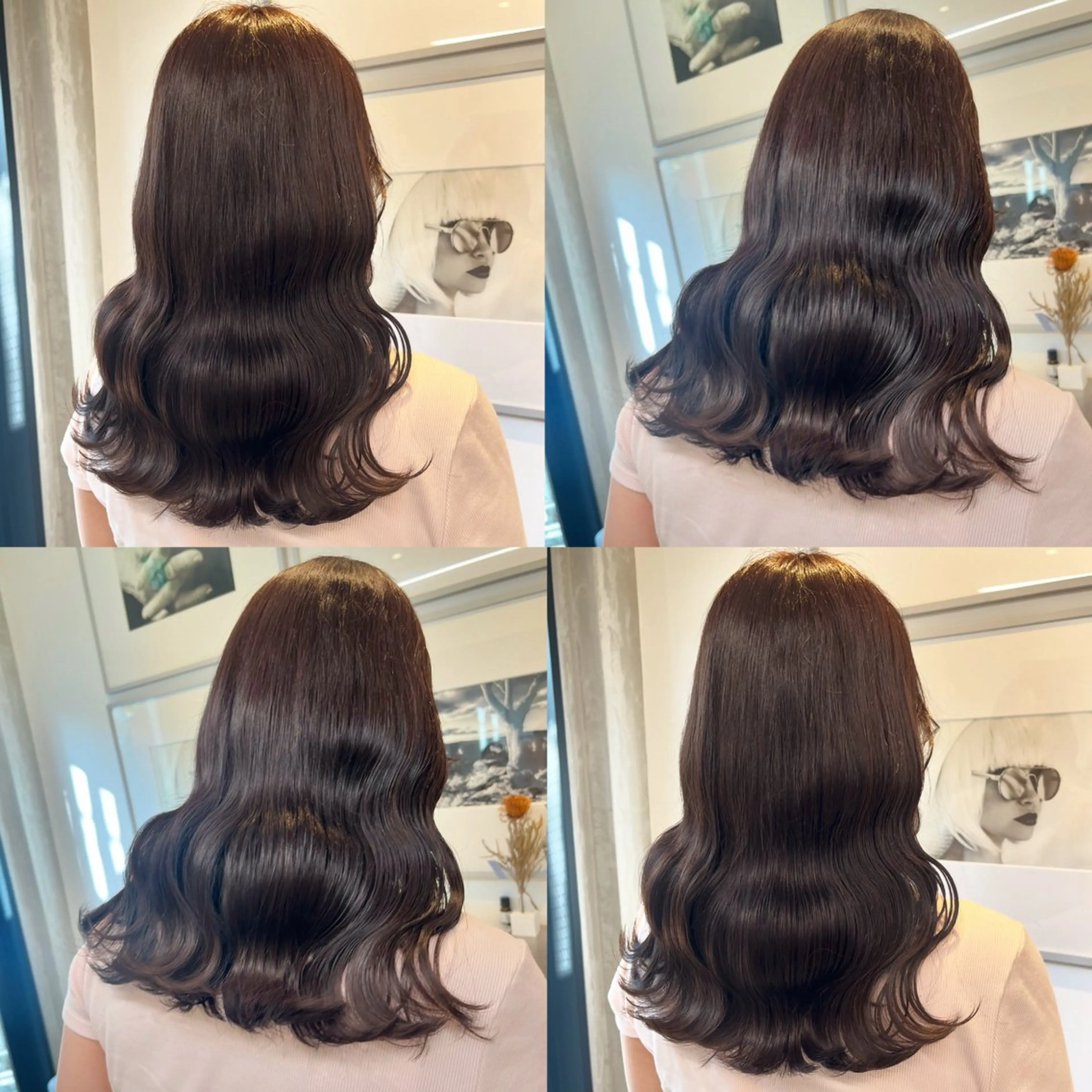 ミディアム カラー ベージュカラー ブラウンカラー ブラウンベージュ チョコレートブラウン 透明感カラー ヘアカラー トリートメント ヘッドスパ ヘアセット カジュアルを女っぽく 𝗮𝘆𝗮𝗰𝗼のヘアスタイル