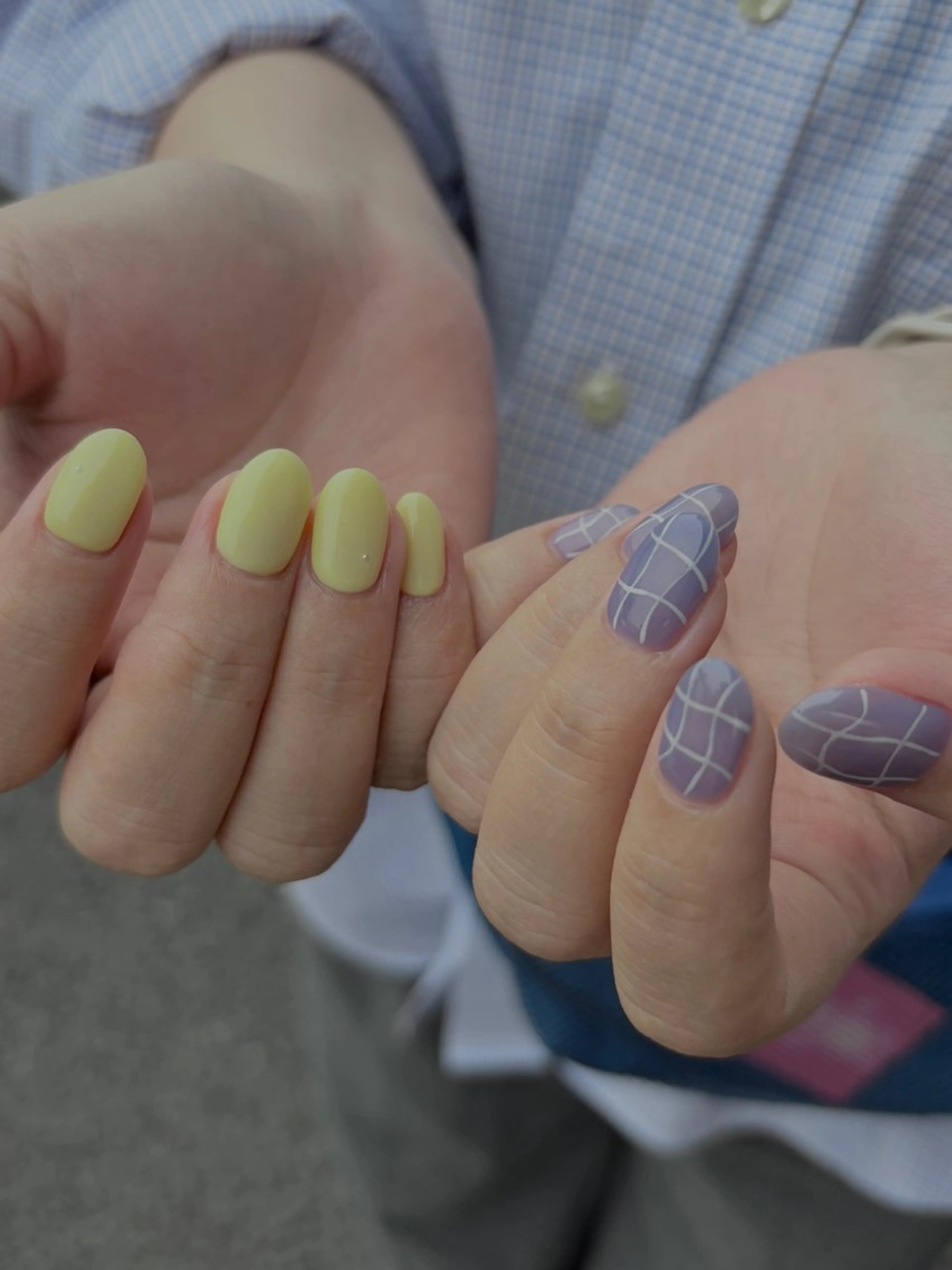 ネイル ブルー カジュアル ニュアンスネイル シンプルネイル 春ネイル ハンドネイル acs.n所属・ネイル，耳つぼ 風間すみれのその他イメージ