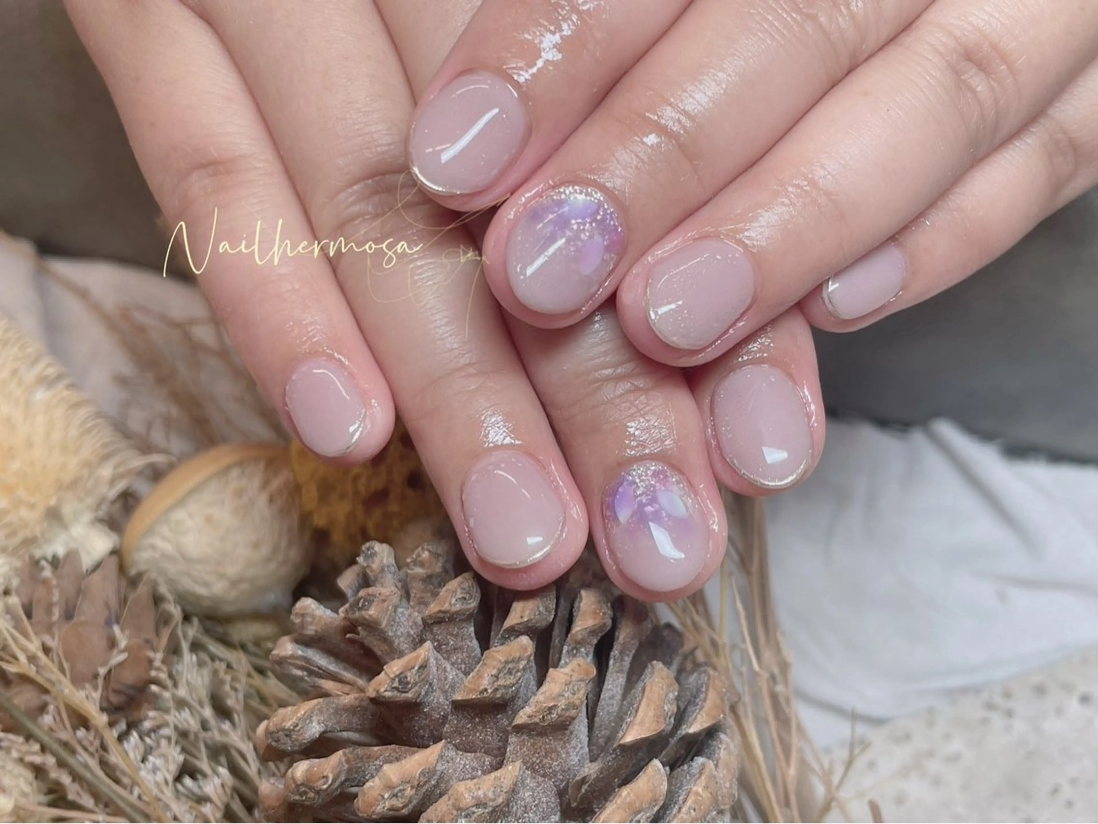 ネイル 長さ出し フラッシュネイル フットネイル ジェルネイル マグネットネイル ハンドネイル エルモサ YURIKAのネイルデザイン