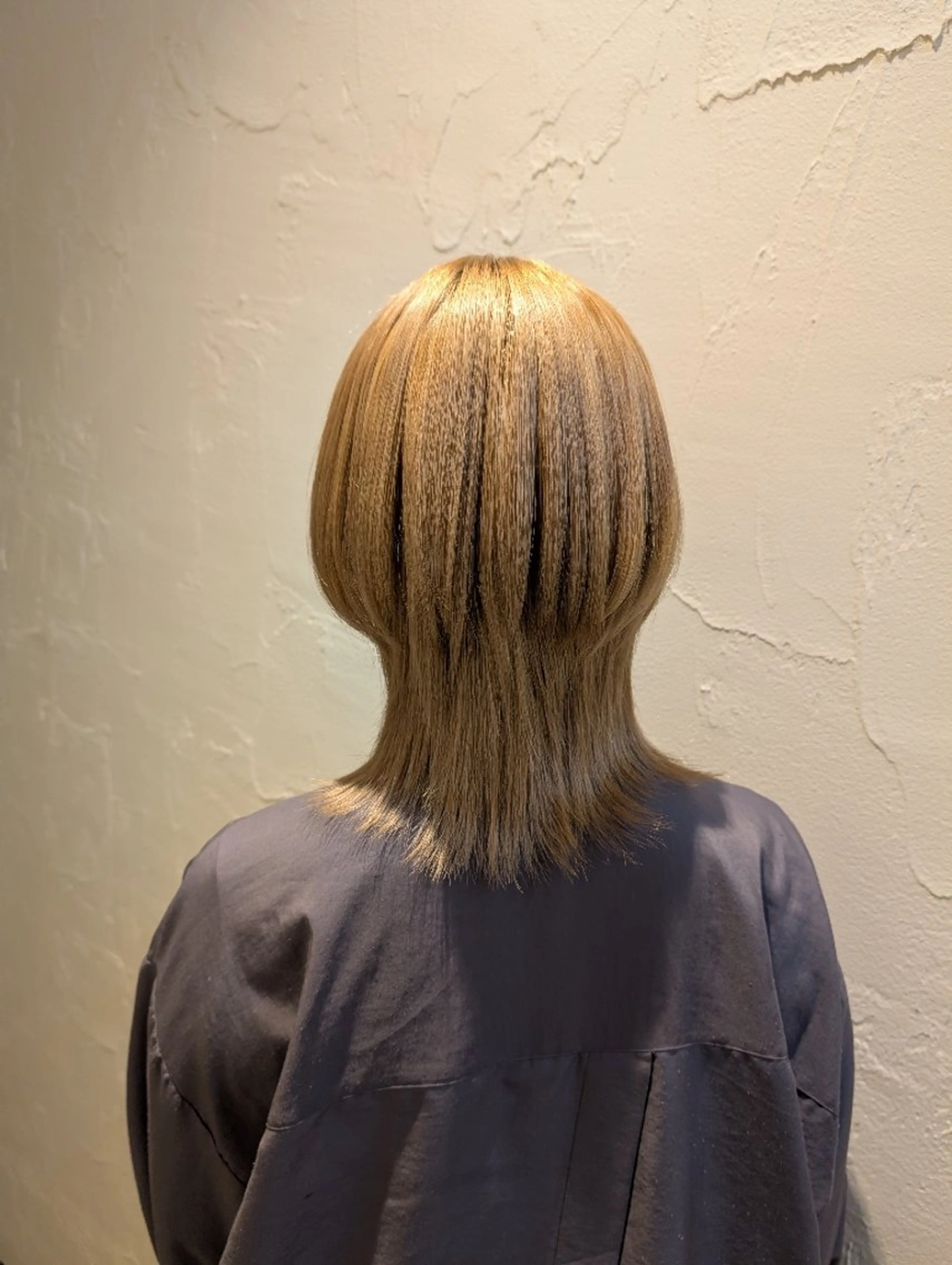 カラー パーマ セミロング 吉田 彩のヘアスタイル