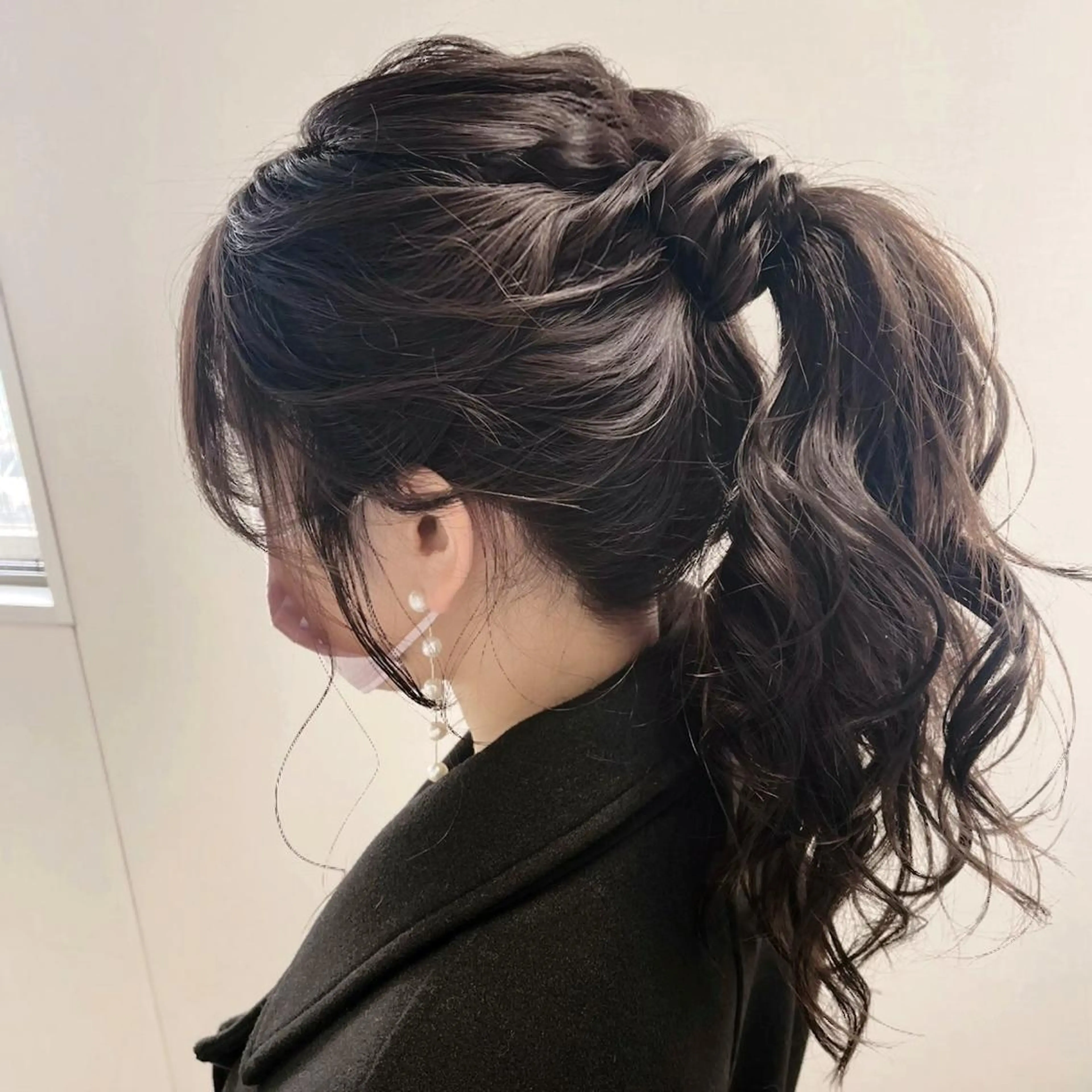 ヘアアレンジ ポニーテール ヘアセット 松井那津子 /ハイライトブリーチのヘアスタイル