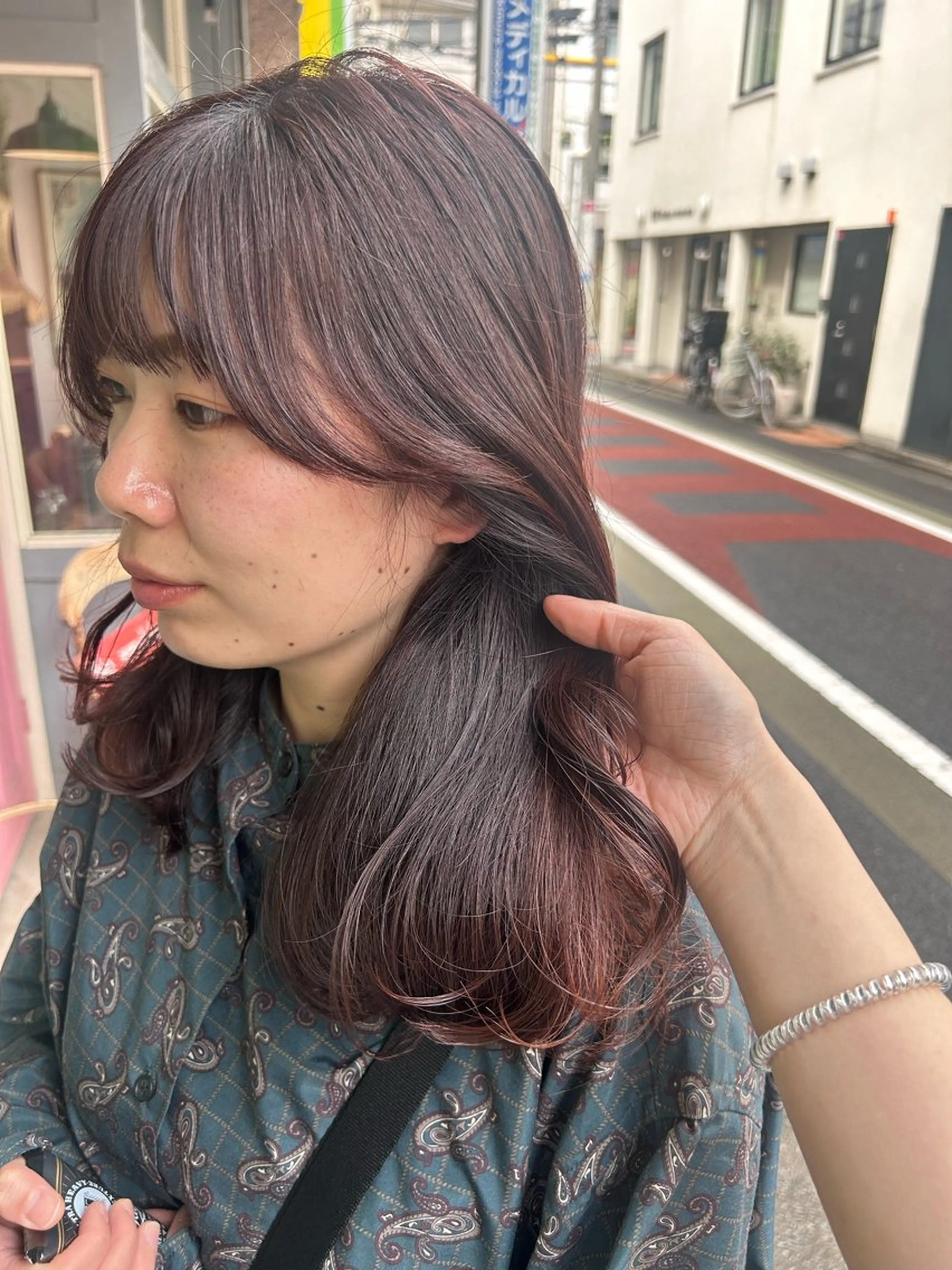 ミディアム カラー カット ヘアカラー トリートメント ヘッドスパ 清水千優/パーマ/透 明感カラー/メンズのヘアスタイル