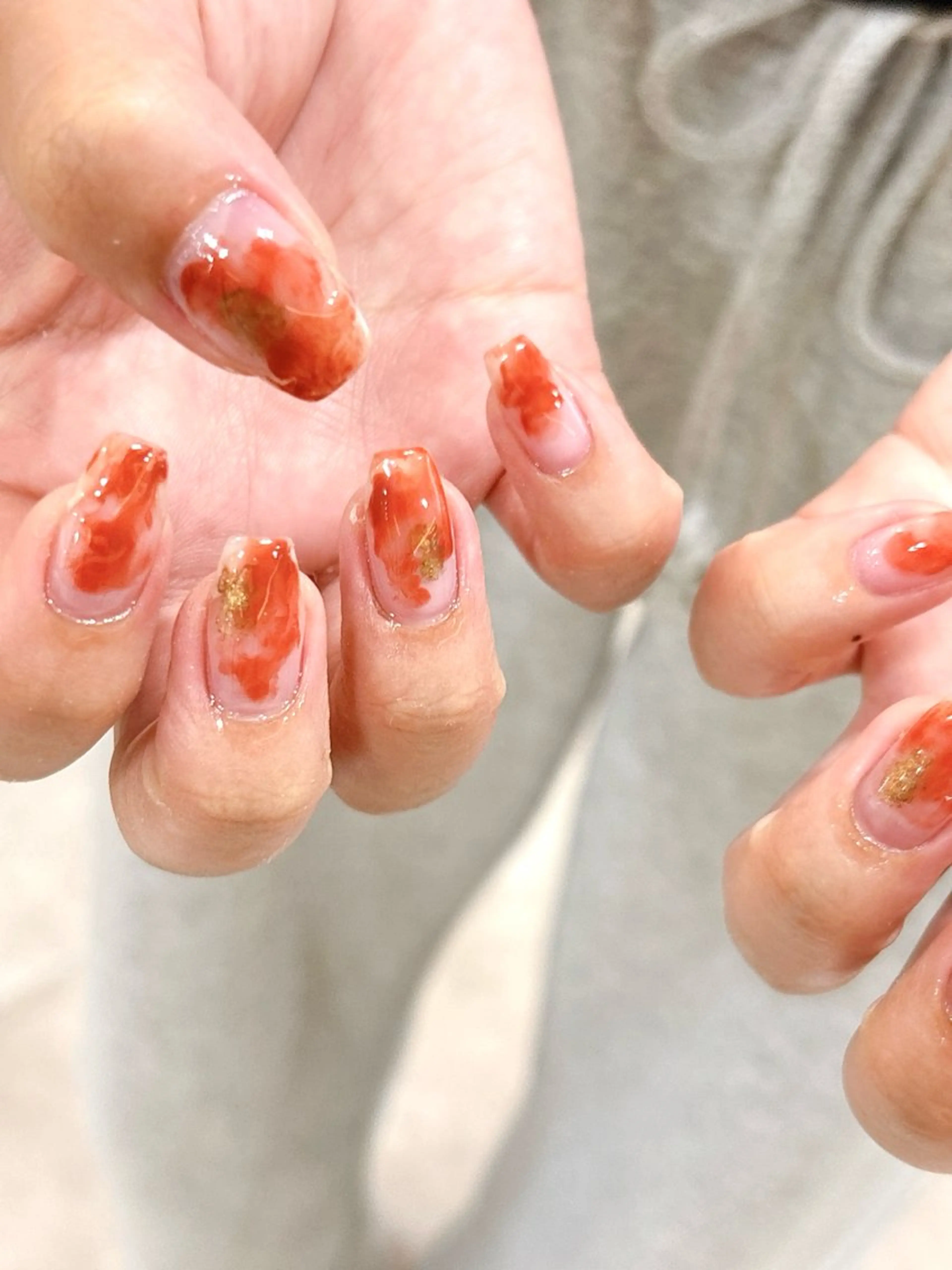 ネイル アートネイル ブラウン ニュアンスネイル シンプルネイル 大澤 香奈子のネイルデザイン