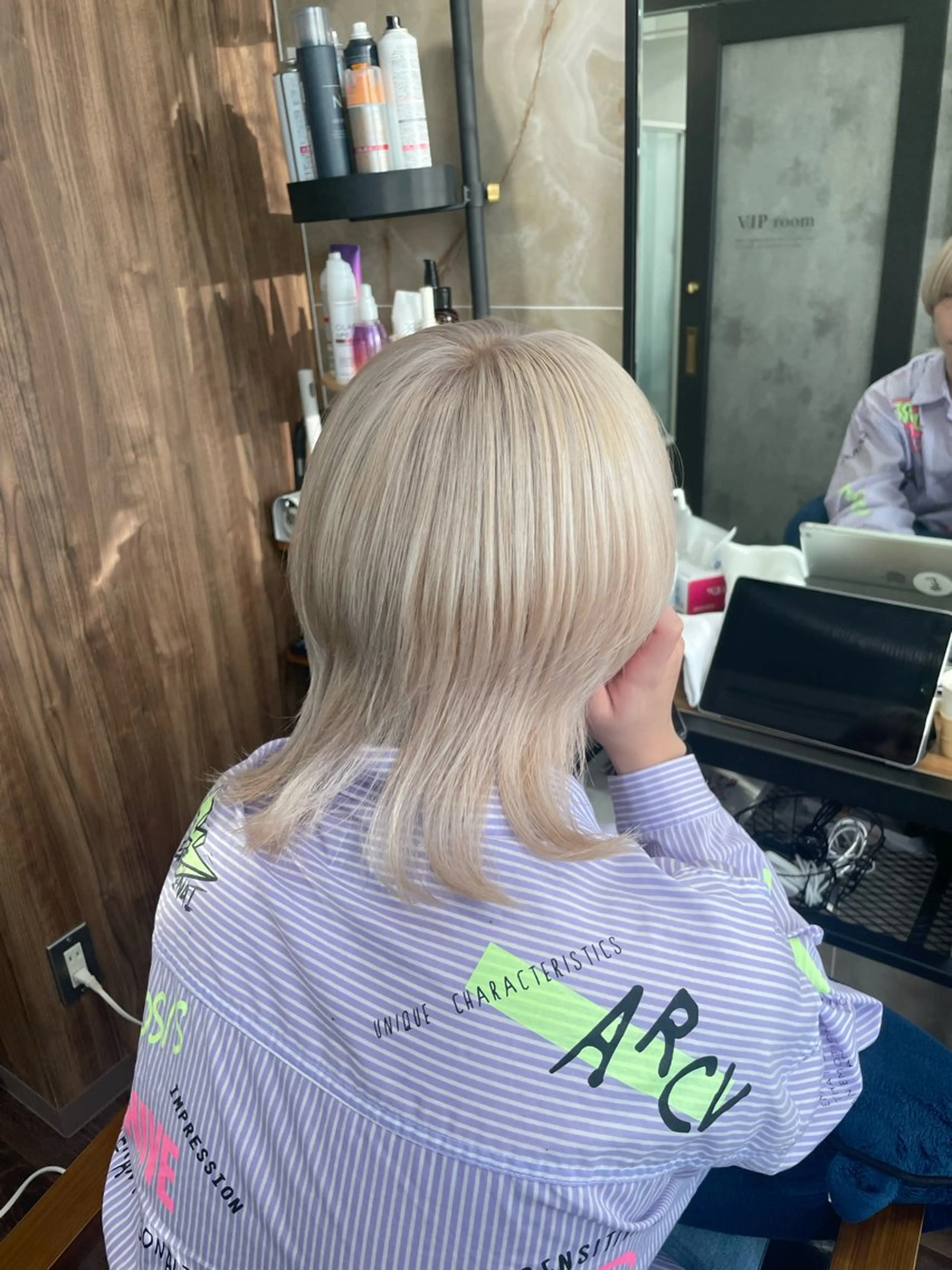 カラー メンズ ヘアカラー トリートメント Lull (シェアサロンReco VIProom)所属・Lull1人美容室 バレイヤージュのヘアスタイル